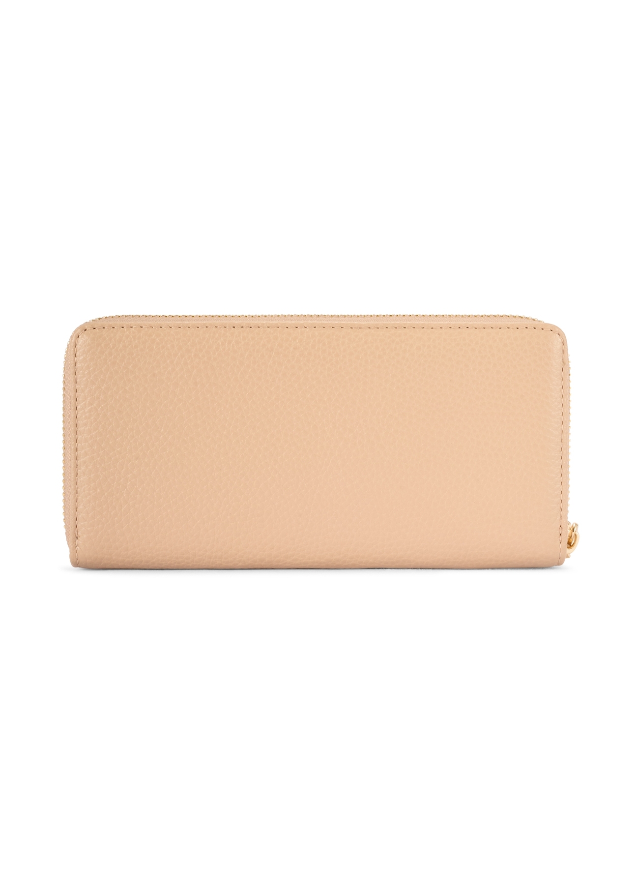 Beige leather women's wallet PORES-0800R-1B(W26) - product view from the back, on a white background.