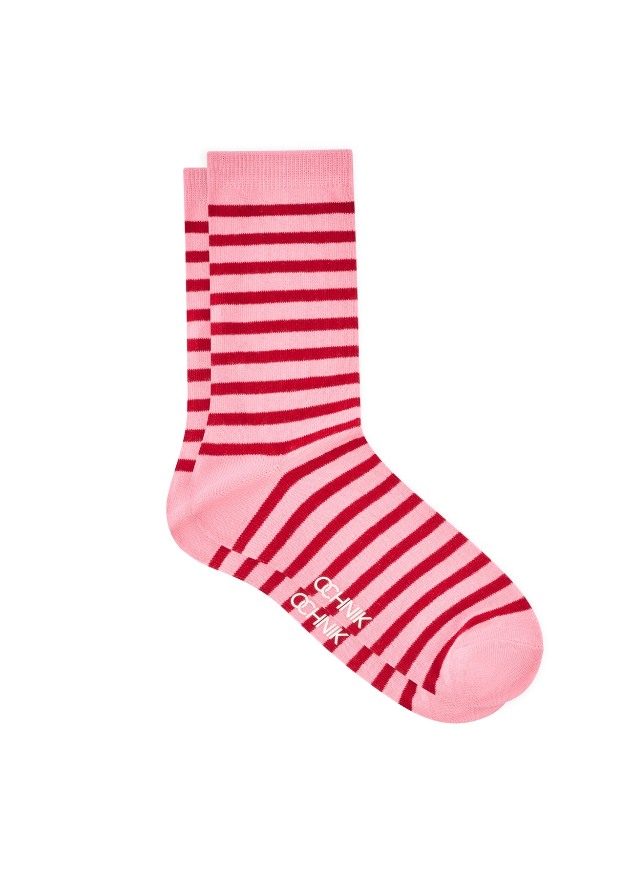 Women's striped socks SKADT-0075-5B(W26), product view from the side on a white background.