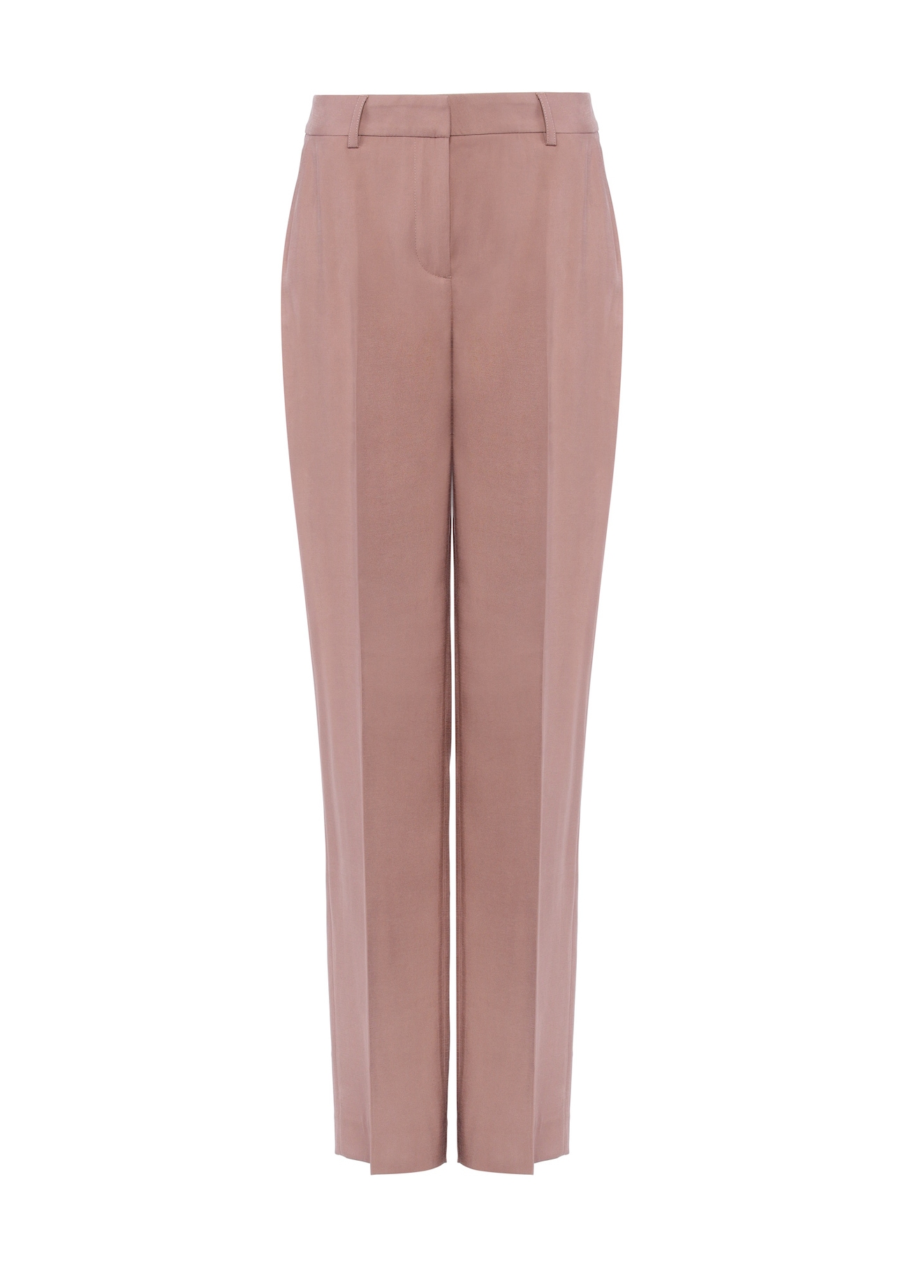 Beige elegant women's trousers SPODT-0106-83(W25), front product view on white background.