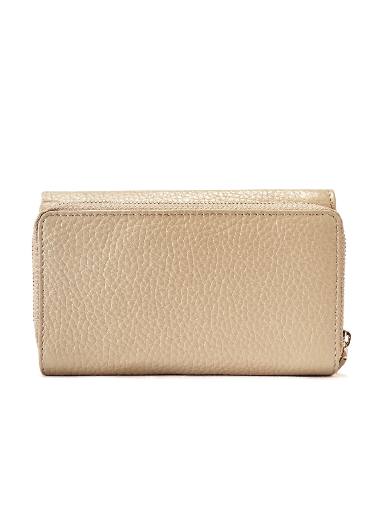 Beige leather medium women's wallet PORES-0801F-80(W25)