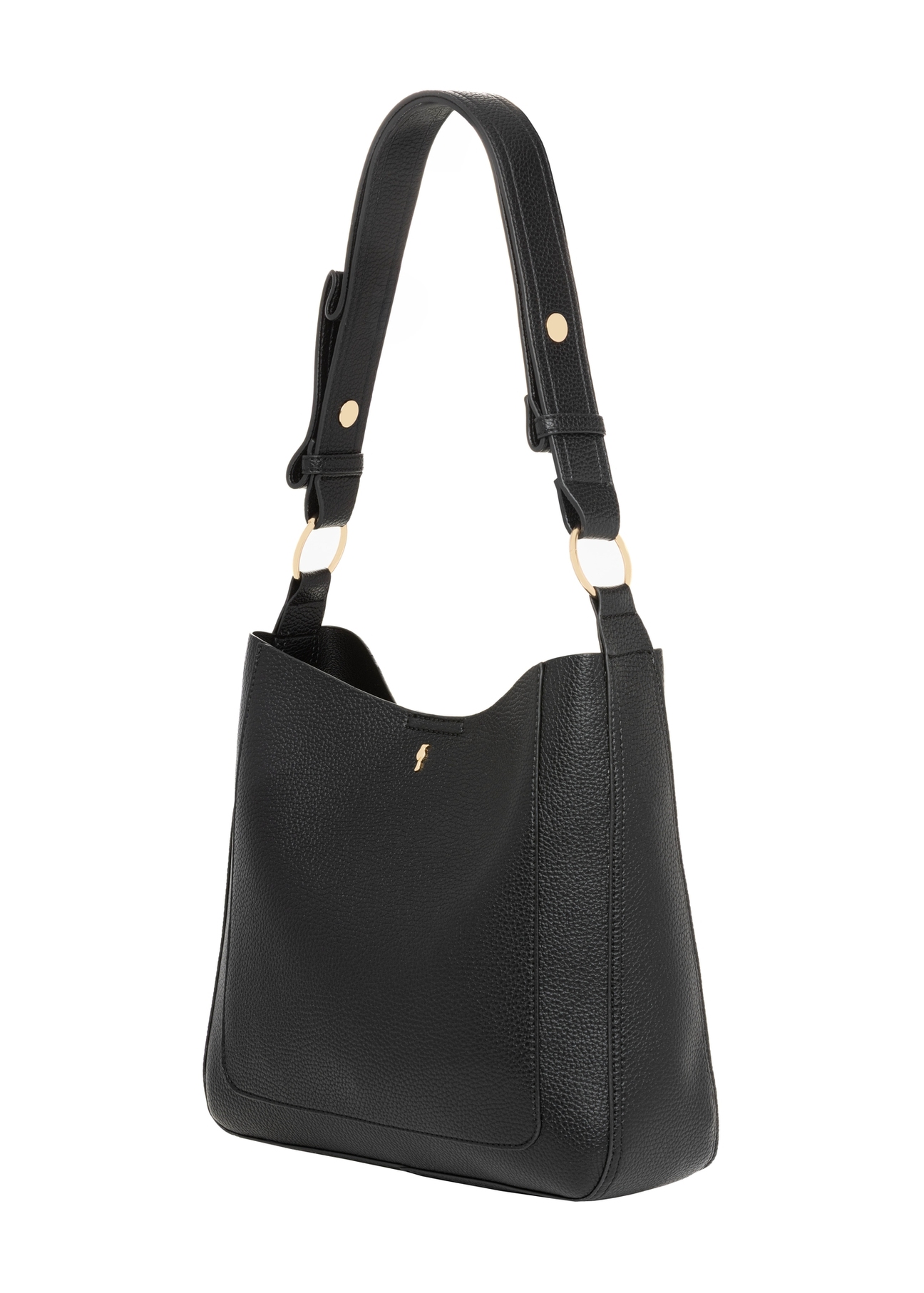 Black women's hobo bag TOREC-1257-9I(Z26) - diagonal product view, on a white background.