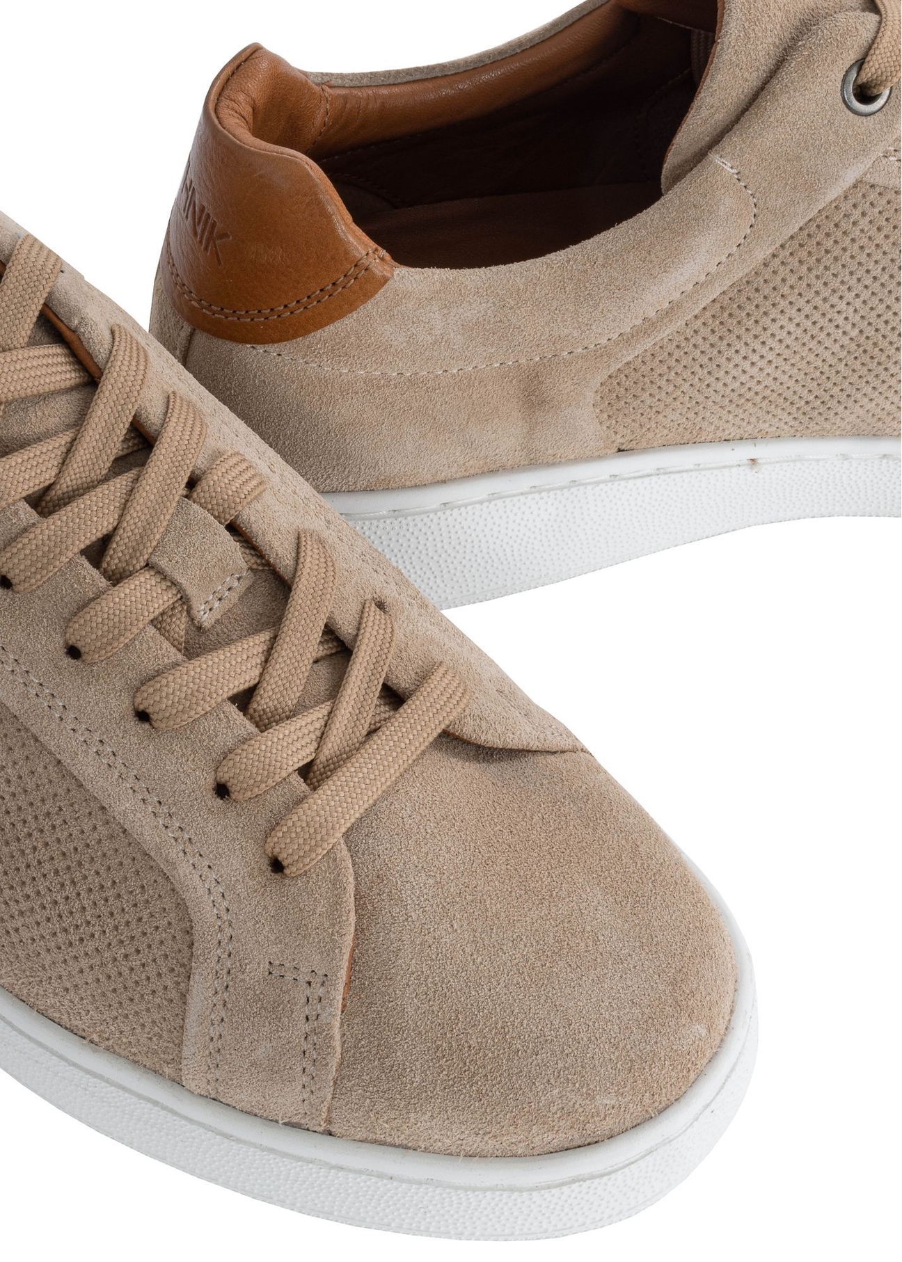 Beige leather men's sneakers BUTYM-0452-81(W24)-06