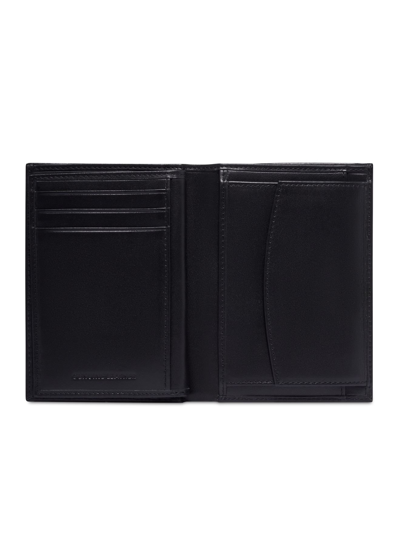 Black men's leather wallet PORMS-0713-99(Z26), product view inside on white background.