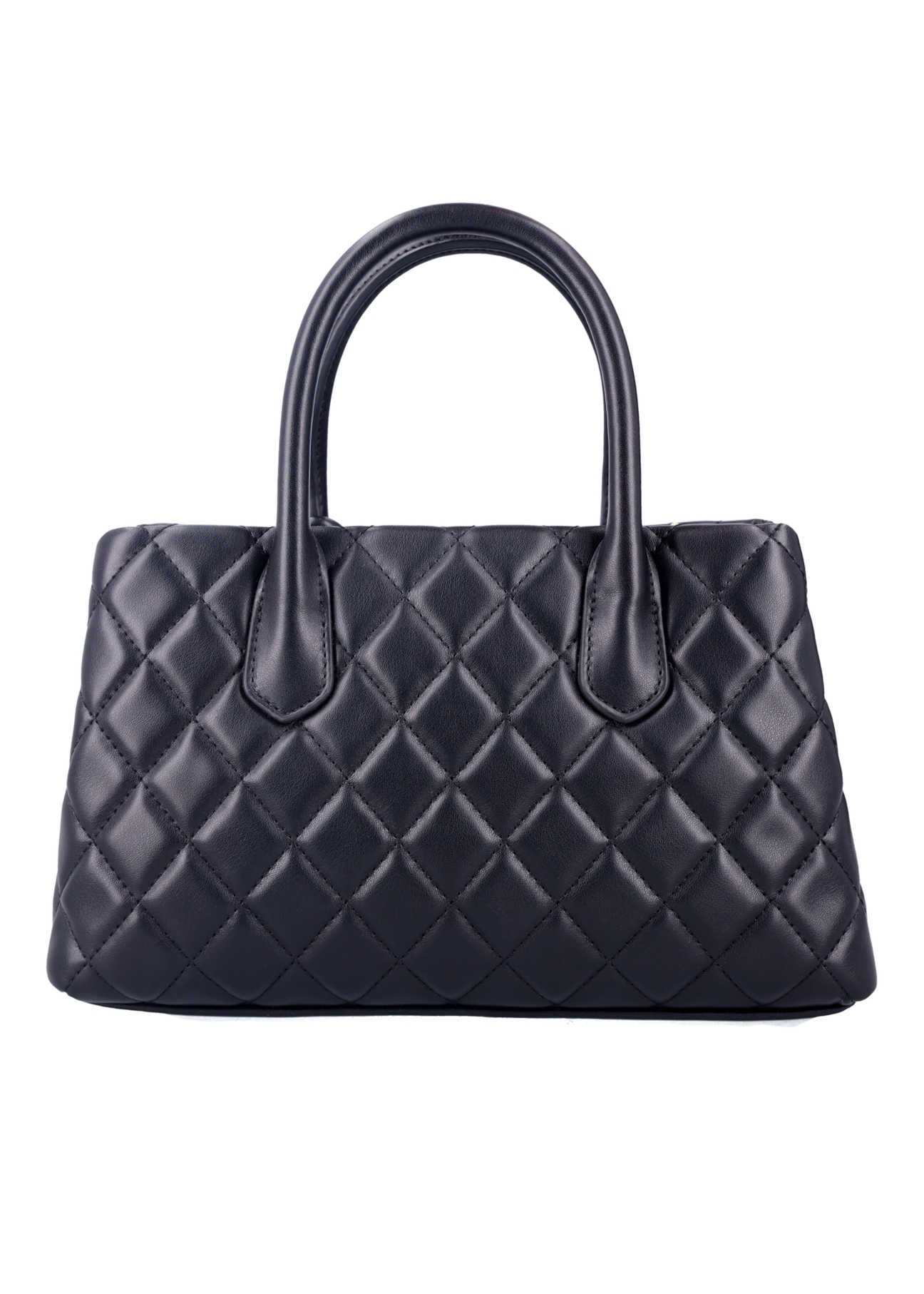 Quilted black women's handbag TOREC-1312-99(Z26), product view from the back on a white background.