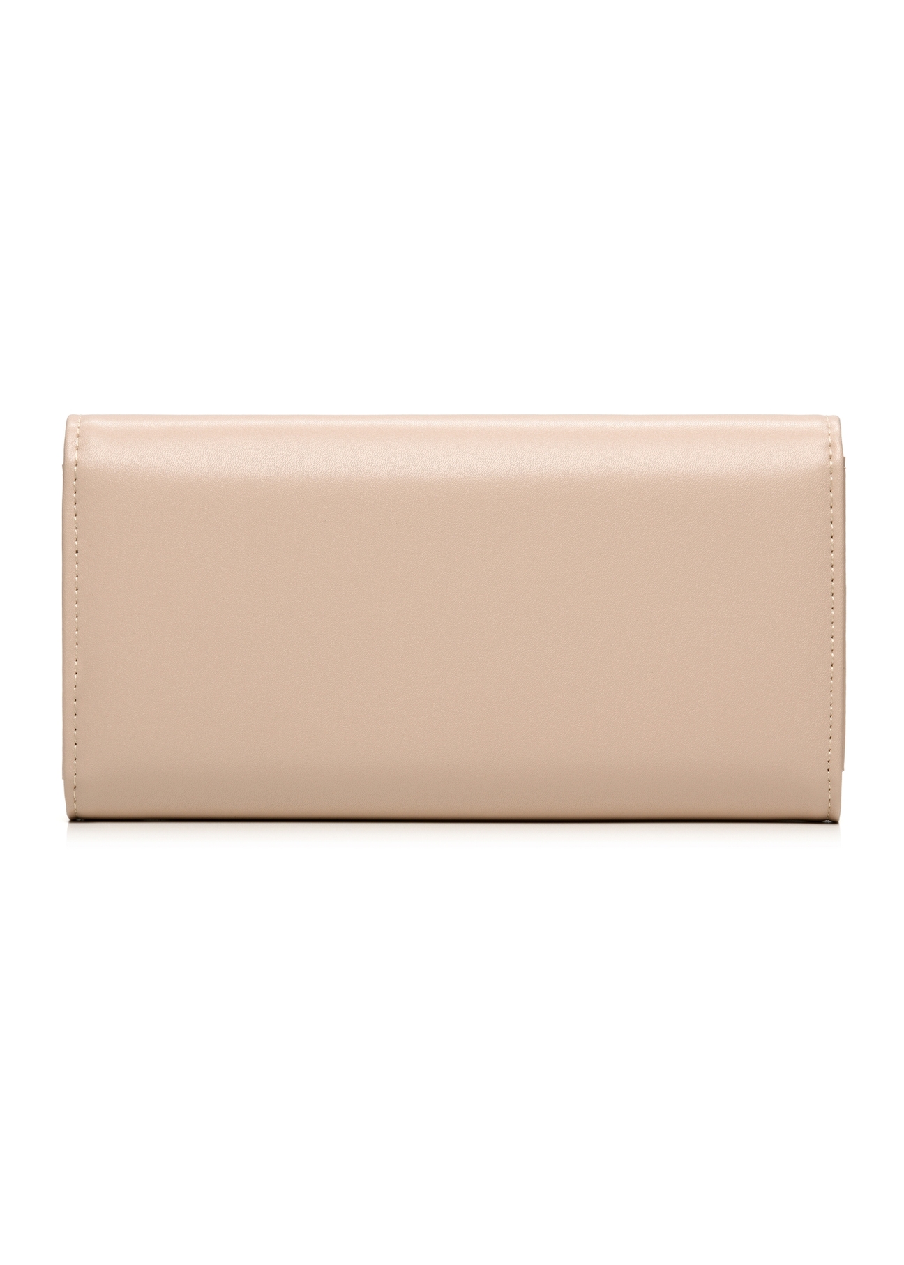 Beige large women's wallet POREC-0398A-81(Z25), product view from the back on a white background.