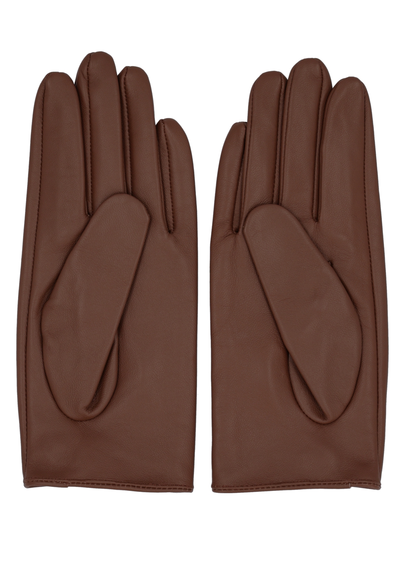 Camel leather women's gloves REKDS-0113-1D(Z26), product view from above, on white background.