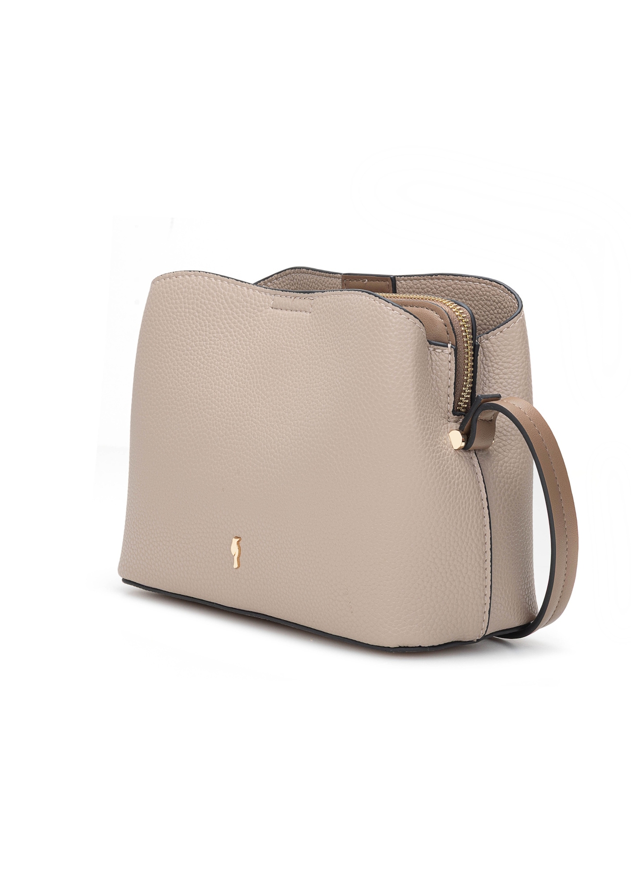 Beige small women's handbag TOREC-0768-1B(W26), diagonal product view on a white background.