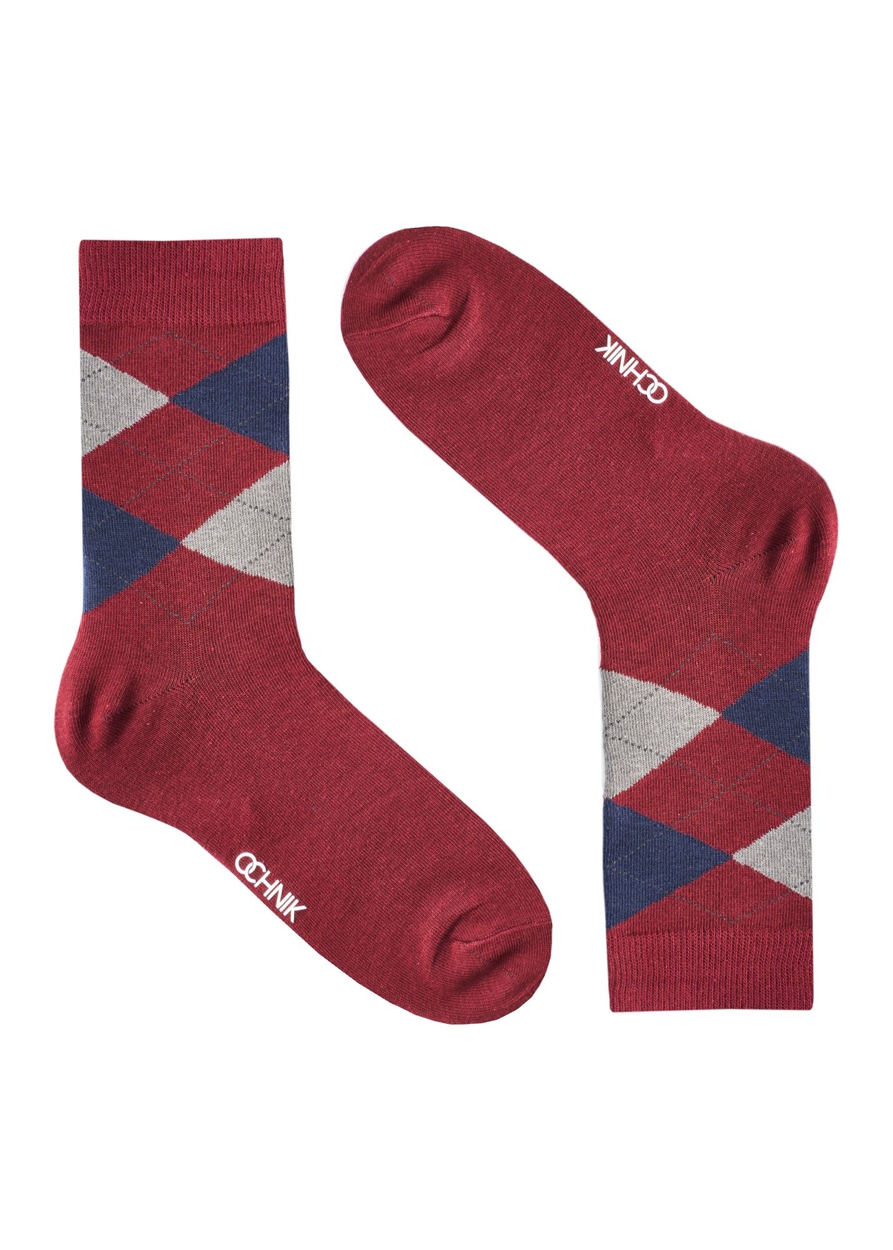 Men's long socks with pattern SKAMT-0197-4D(Z26), side view of the product on a white background.