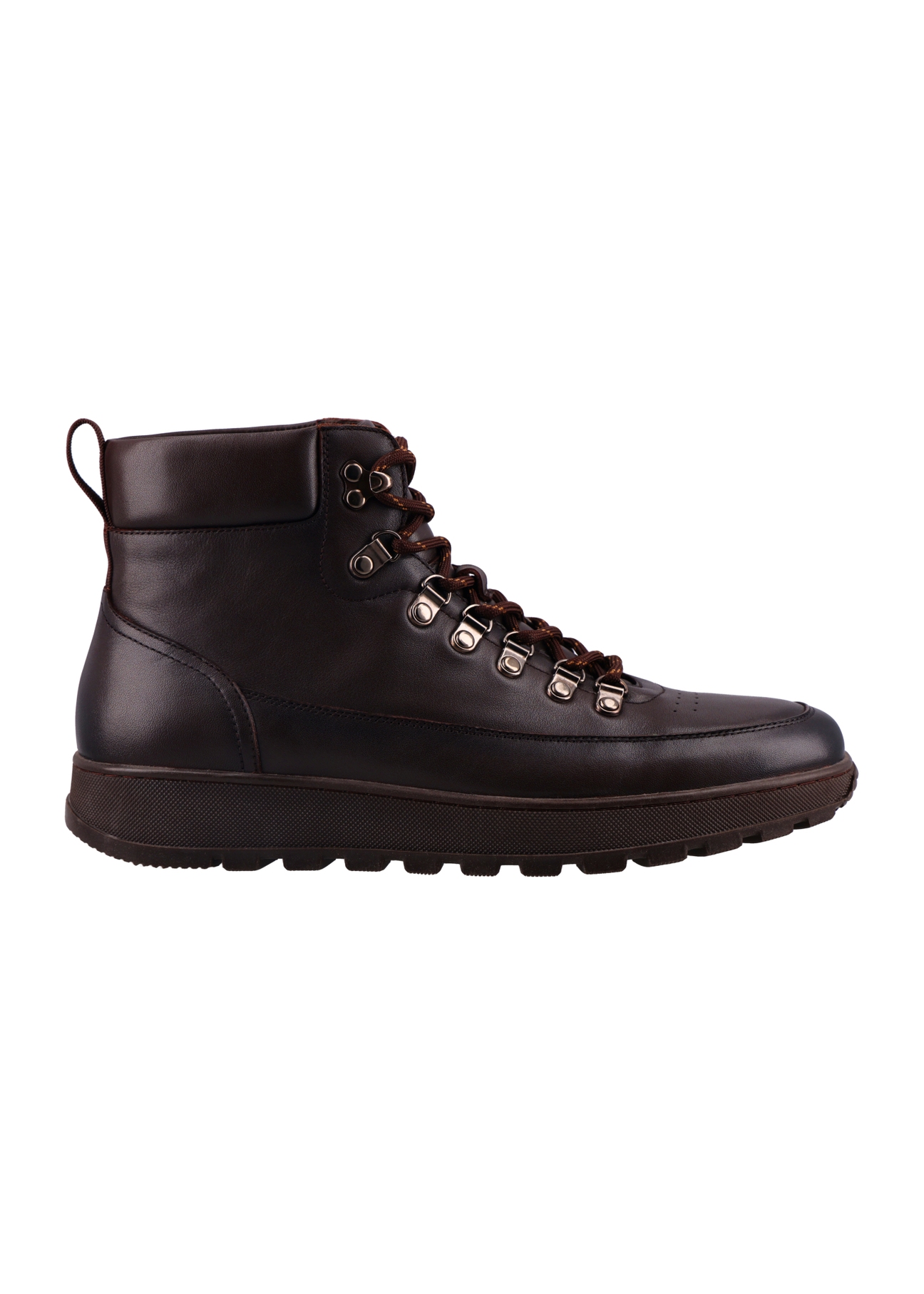 Dark brown men's ankle boots BUTYM-0562-1I(Z26), side view of the product on a white background.