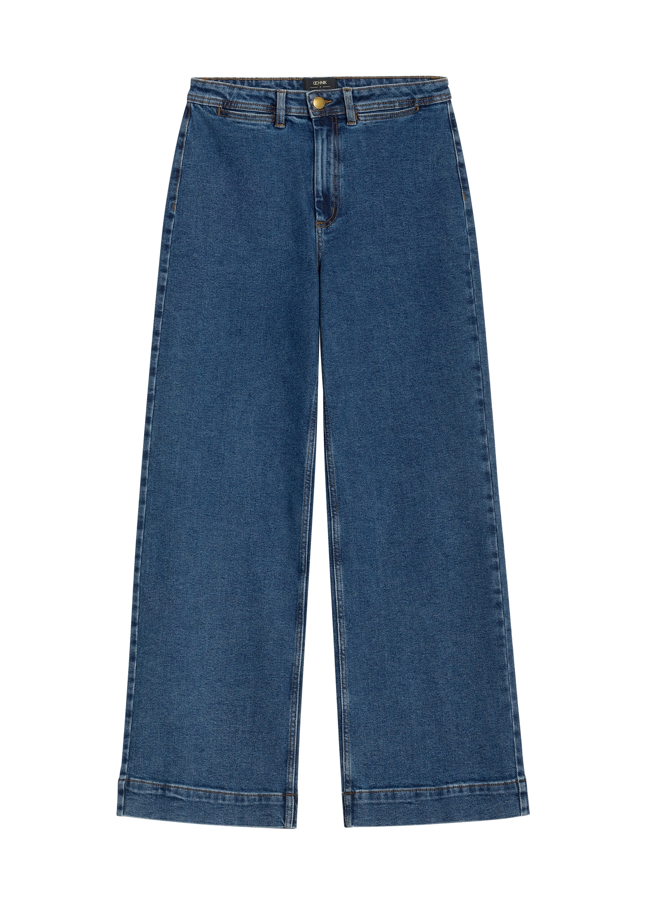 Women's wide leg jeans in dark navy blue JEADT-0019-7D(Z26), front product view on white background.