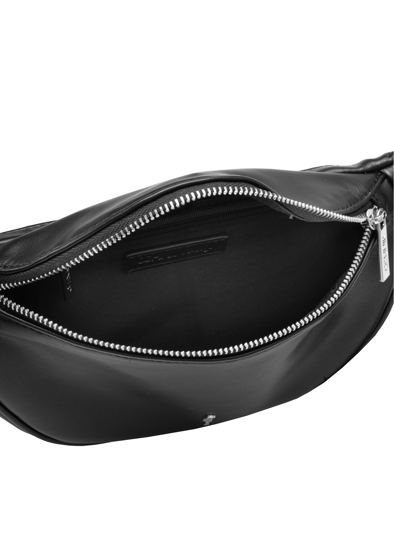 Women's waist bag in black TOREC-1131-99(W26), product view inside on white background.