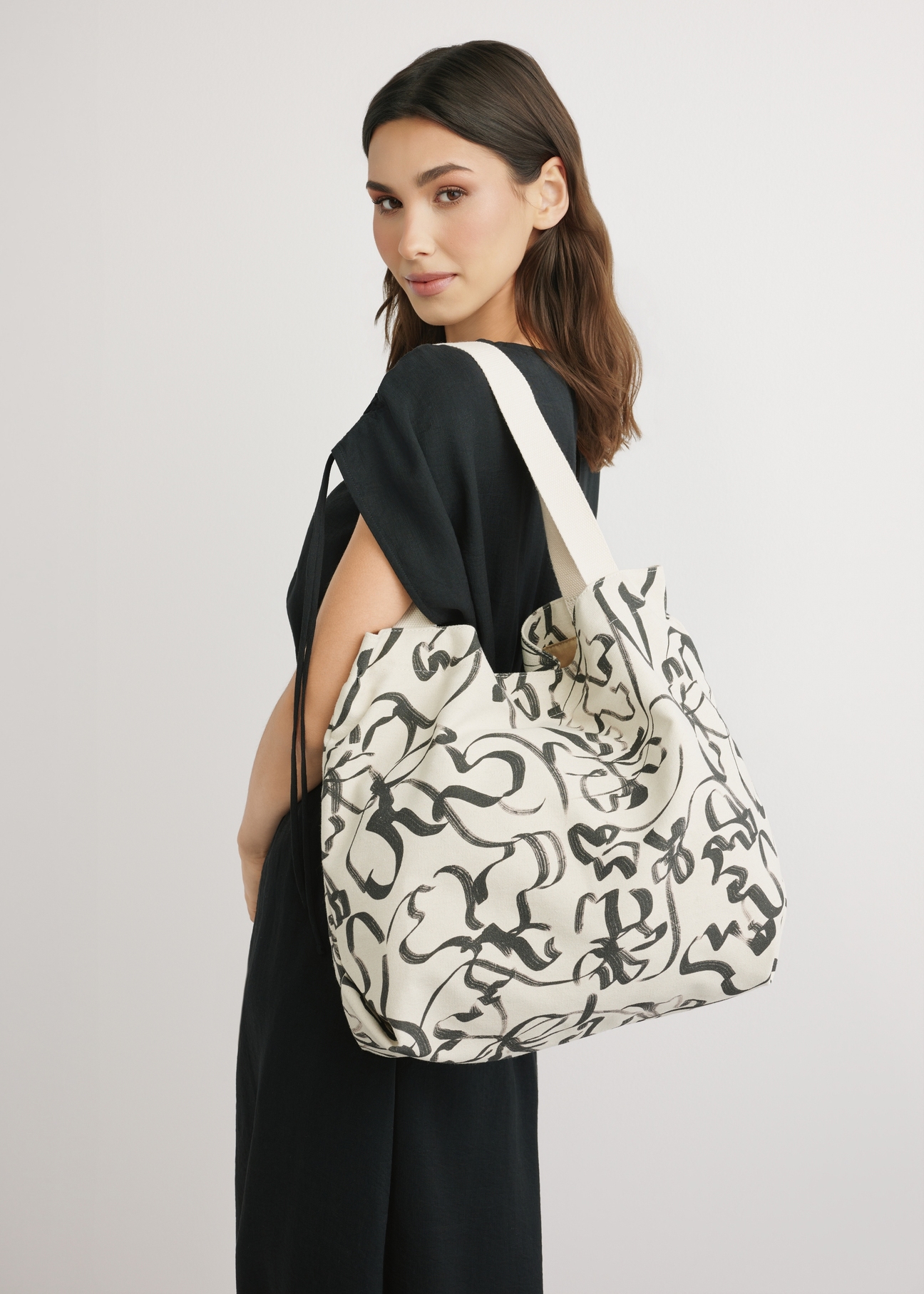 Women's cotton bag with flowers TOREN-0289-1P(W26)