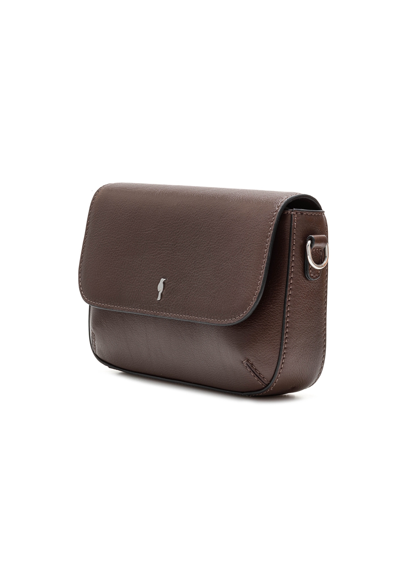 Brown leather small women's handbag TORES-1184-89(Z25), diagonal view of the product on a white background.