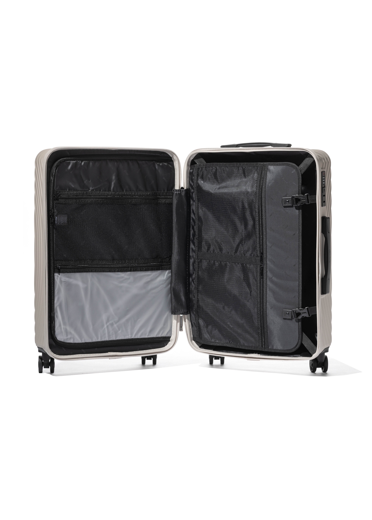 Medium wheeled suitcase WALAB-0088-1A-24(W26), interior view on a white background.