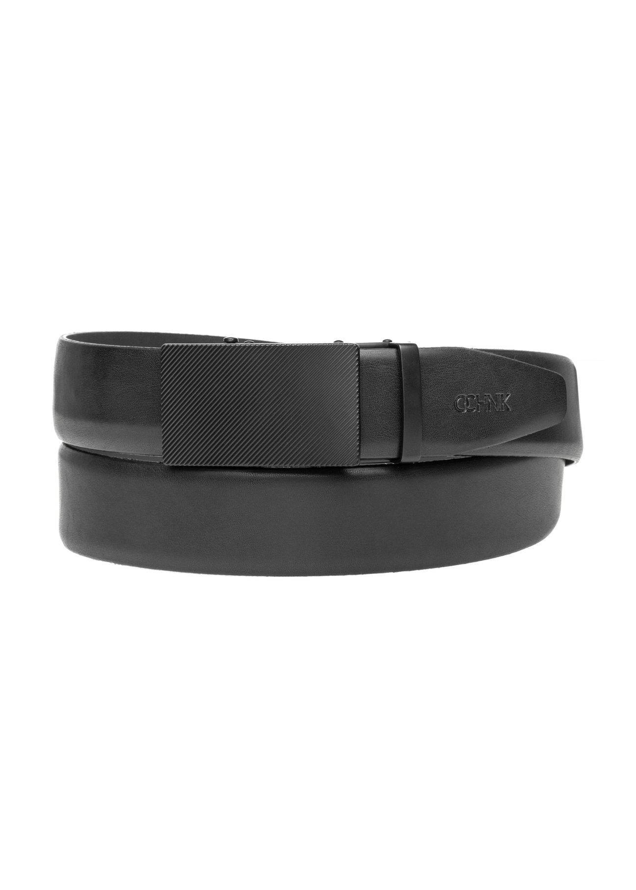 Leather black men's belt PASMS-0269-99(W26)