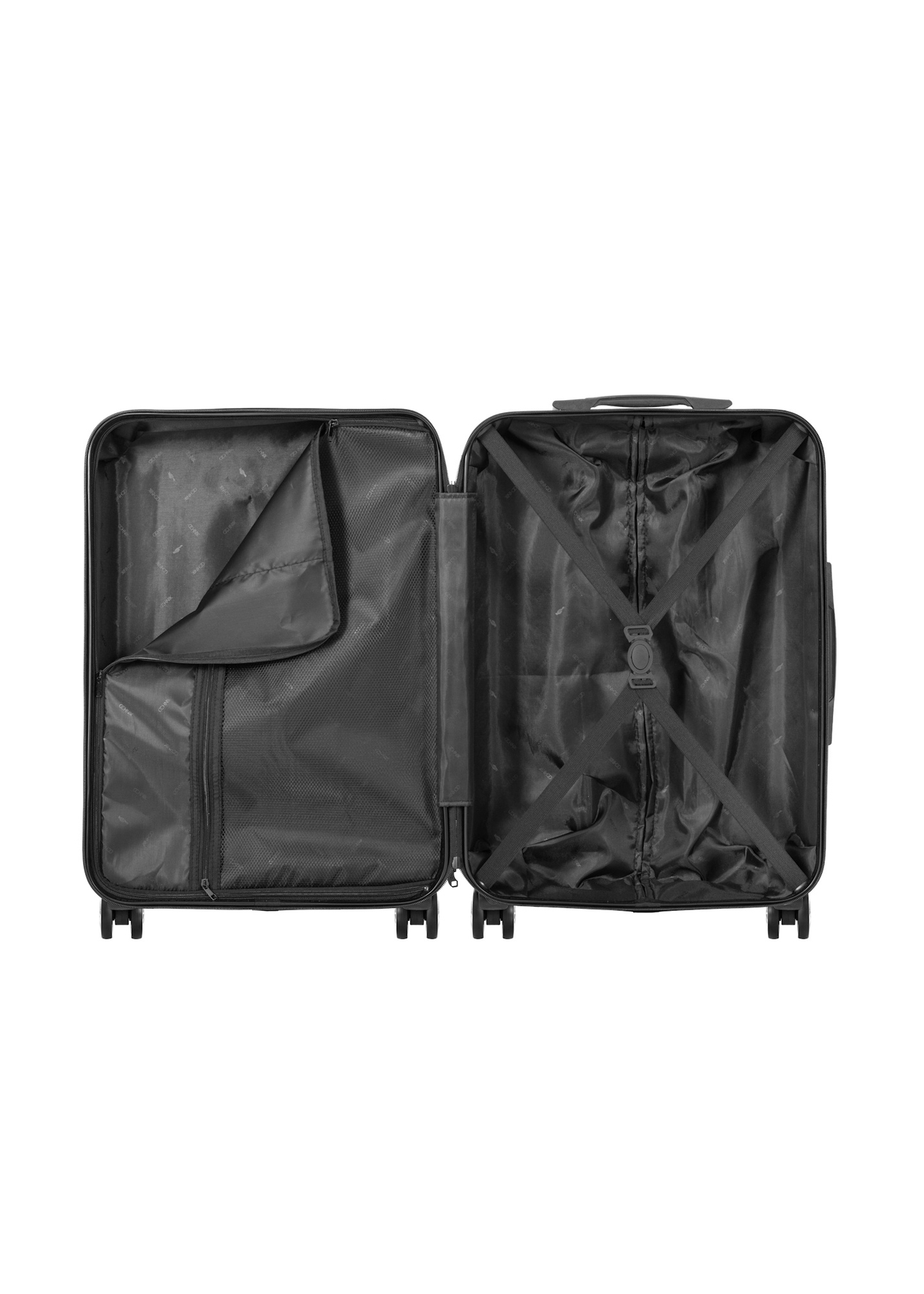 Set of hard suitcases on wheels 19"/24"/29" WALAB-0053-5C(W26), product view inside on white background.