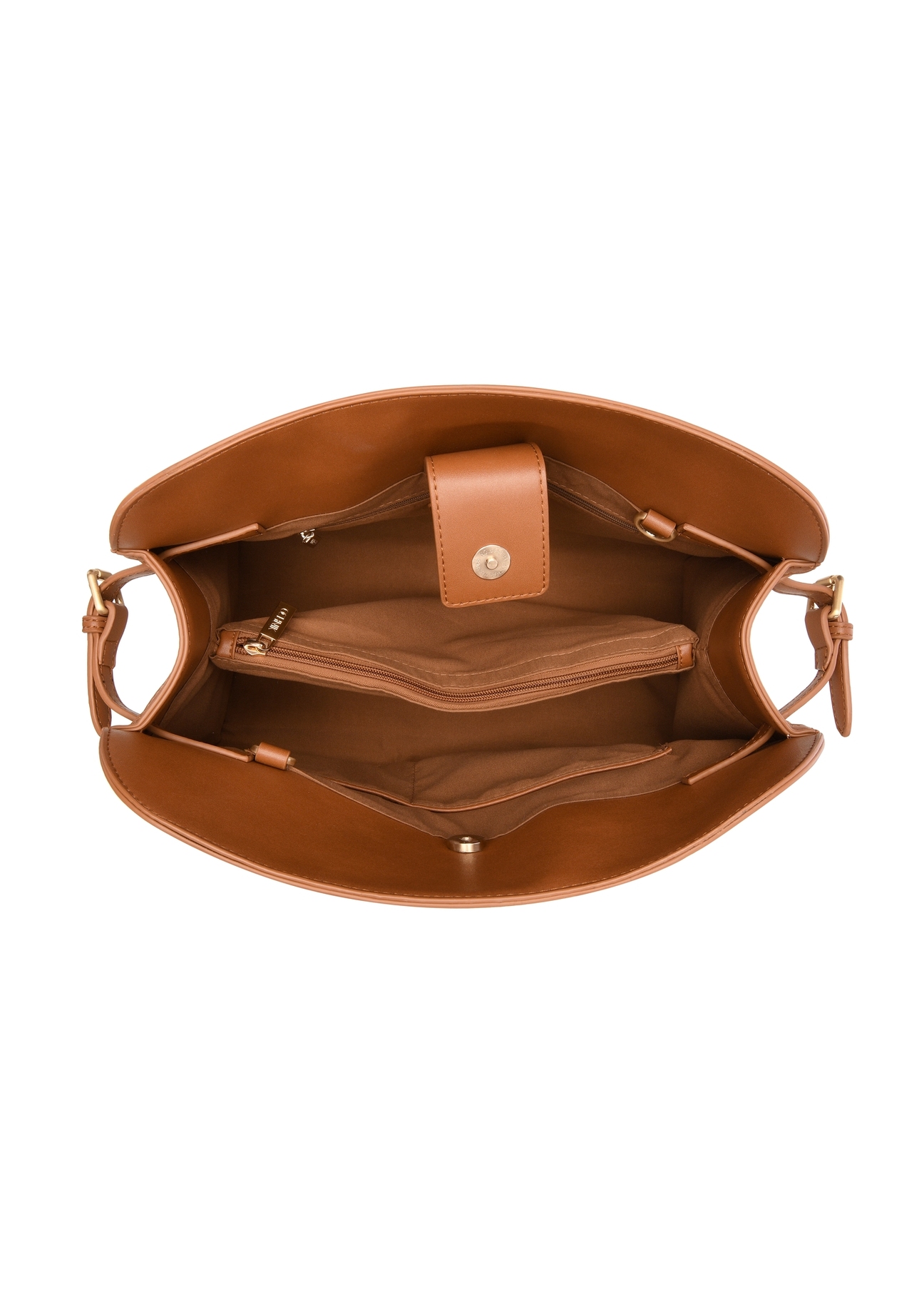 Beige large women's handbag TOREC-1202-0P(W26), product view inside on white background.