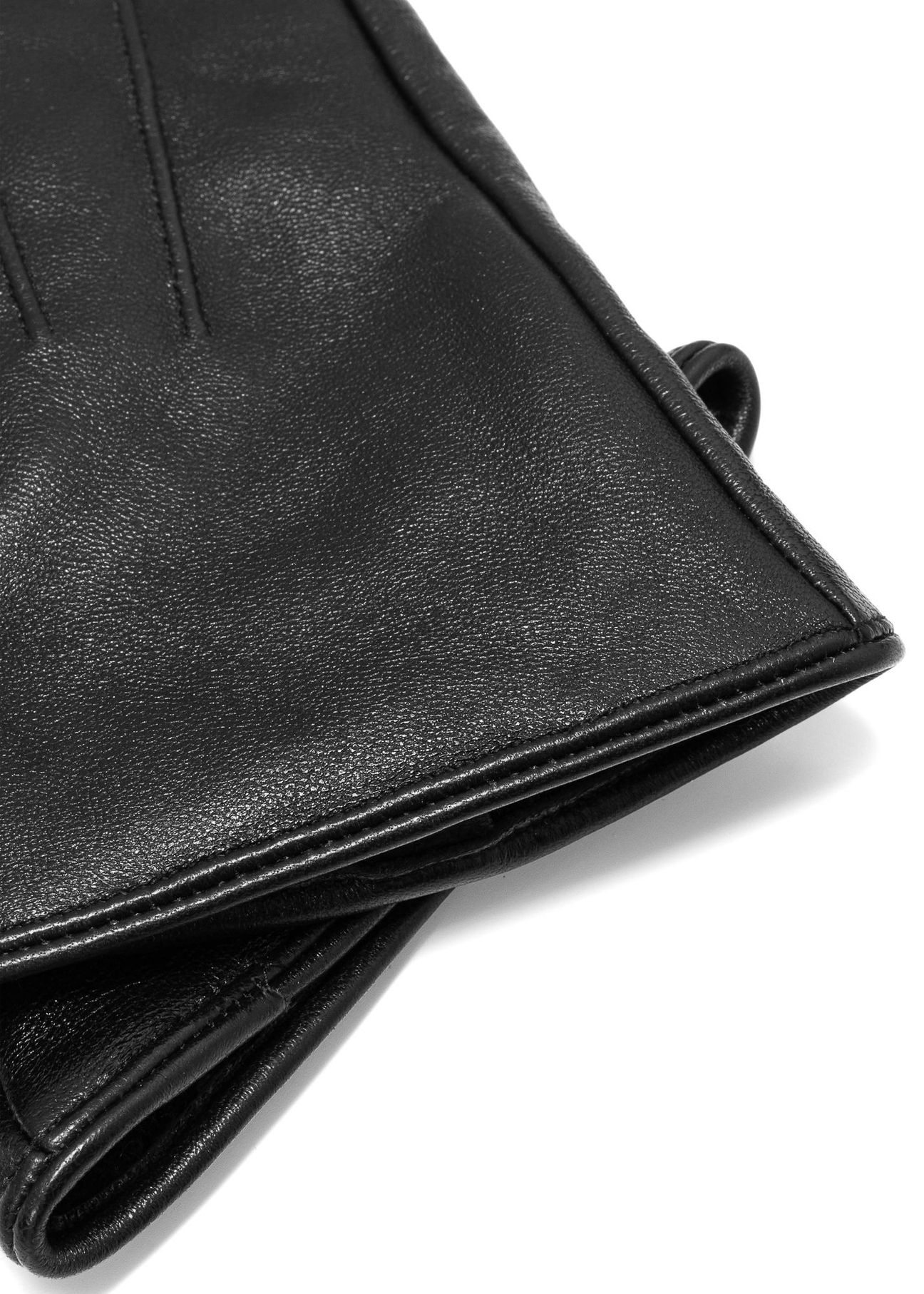 Black leather men's gloves REKMS-0085-99(Z25)