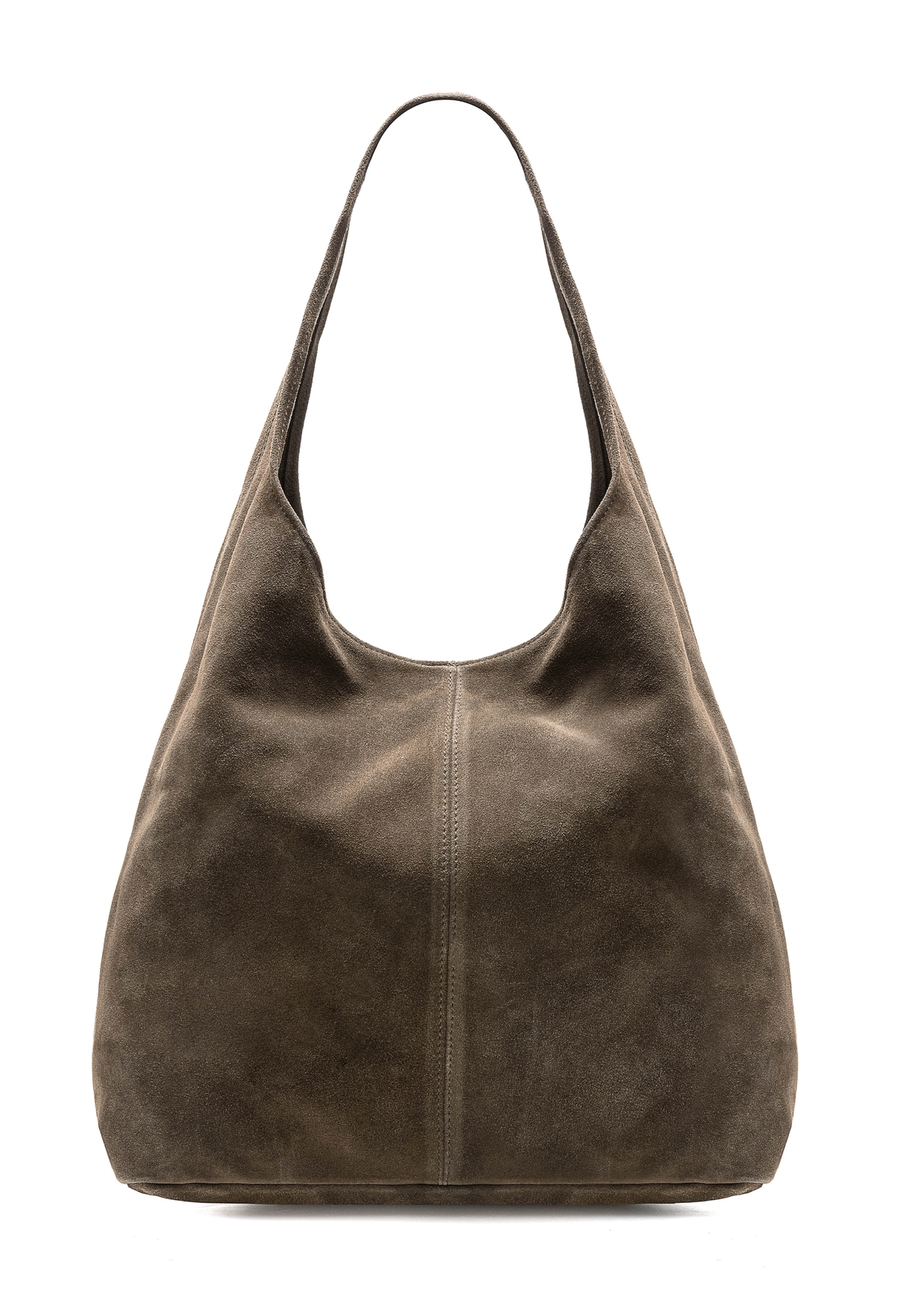 Women's suede shopper bag khaki TORES-1177-57(Z25)