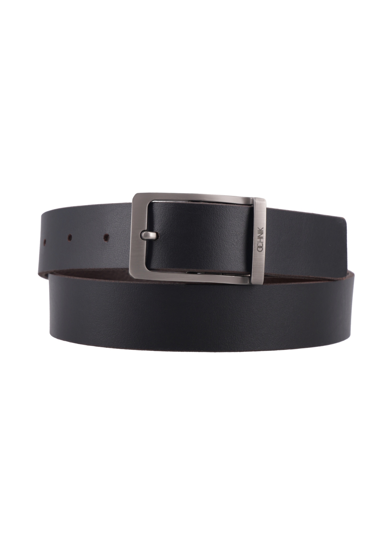 PASMS-0290-99(Z26) men's double-sided leather belt, front product view on white background.