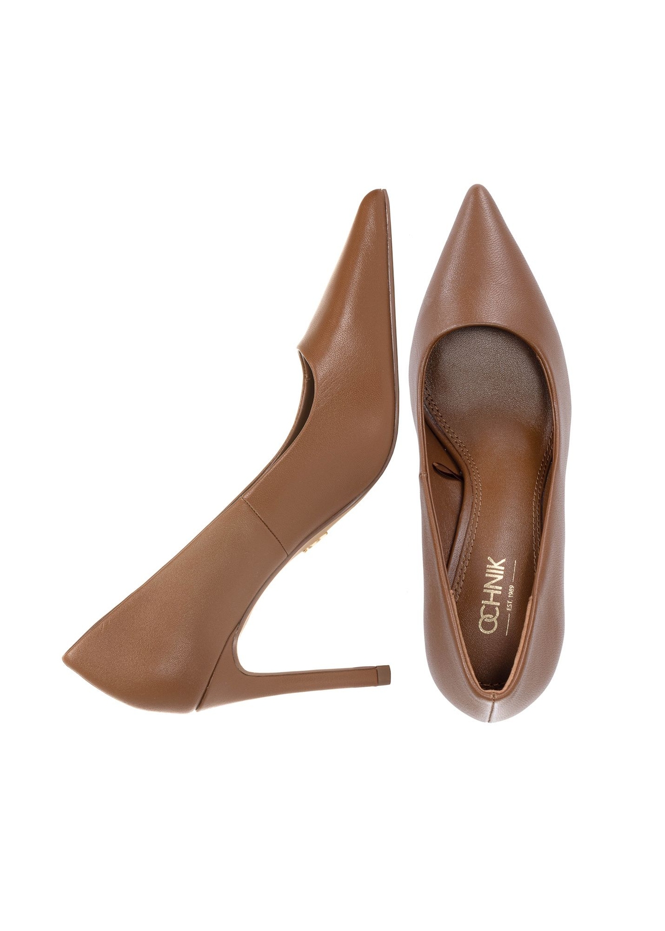 Brown leather women's high heels BUTYD-1131-88(W25)-06