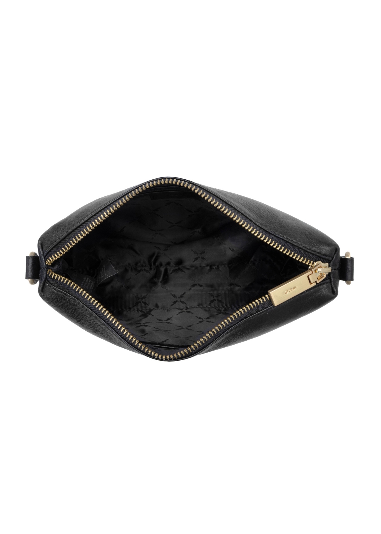 Black small leather women's handbag TORES-1241-99(W26), product view inside on white background.