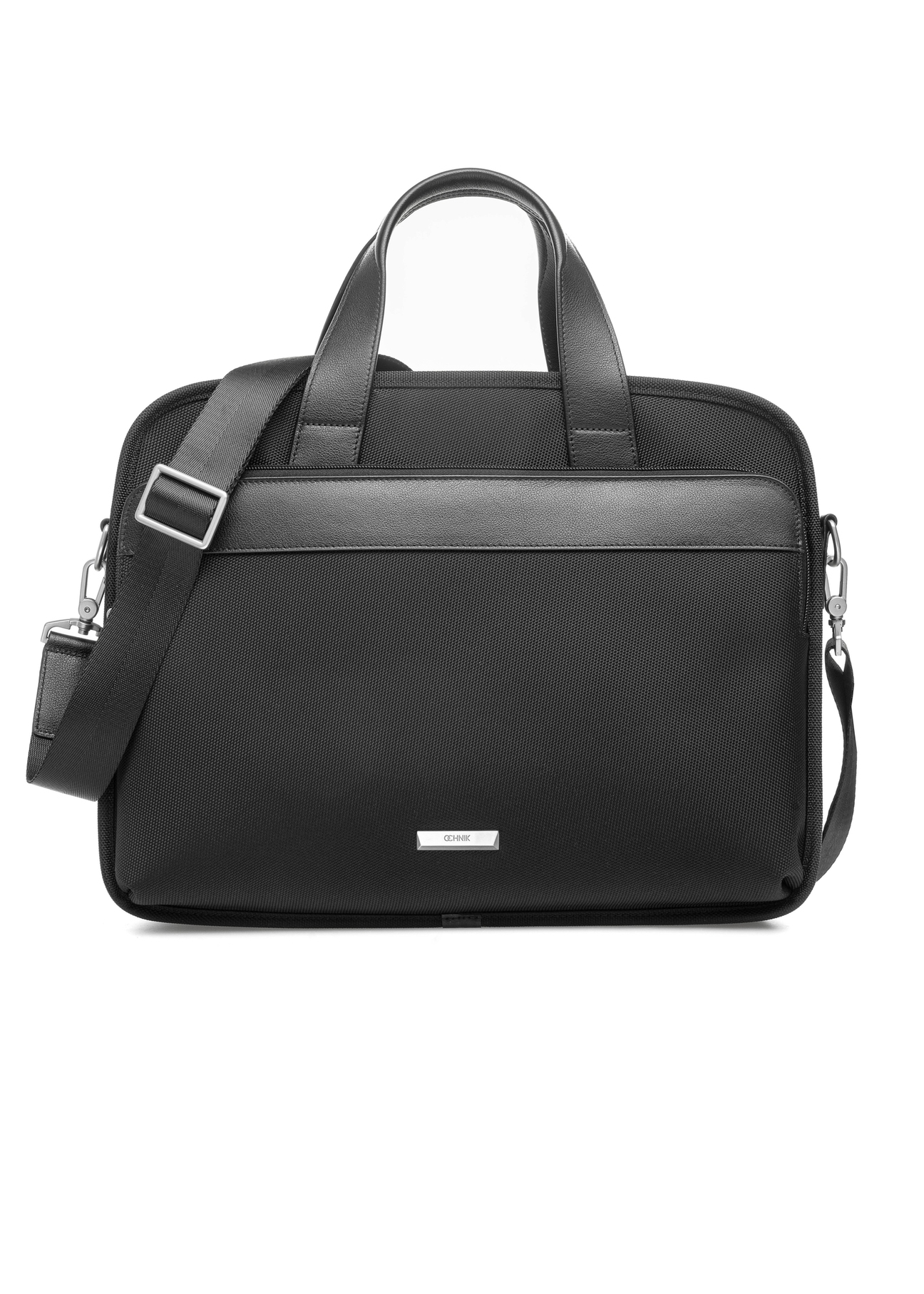 Black men's bag TORMN-0374-99(Z25), product view from the front on a white background.