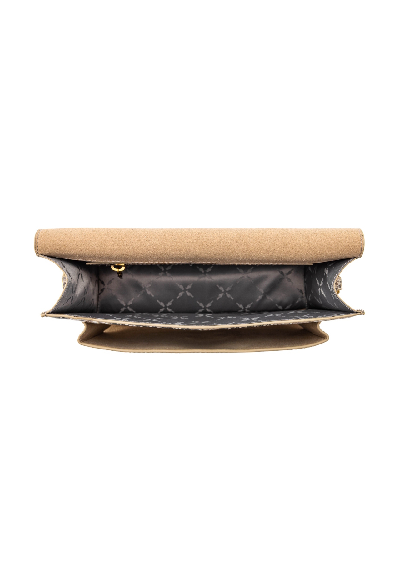 Women's leather handbag with animal motif TORES-1165-86(Z25), view of the inside of the product on a white background.