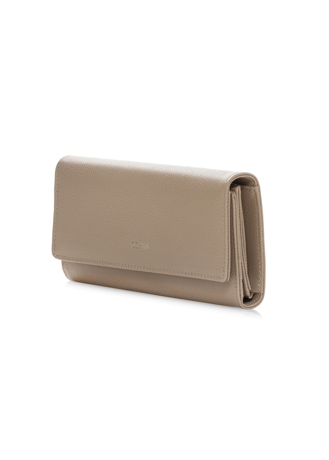 Large beige women's wallet POREC-0411-1B(W26), diagonal product view on a white background.