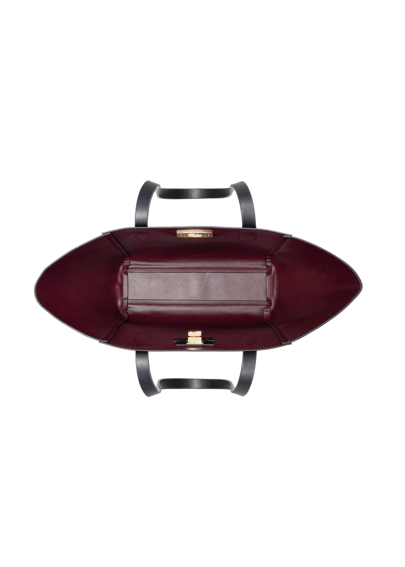 Black women's shopper bag TOREC-1375-99(Z26). Top view on a white background.
