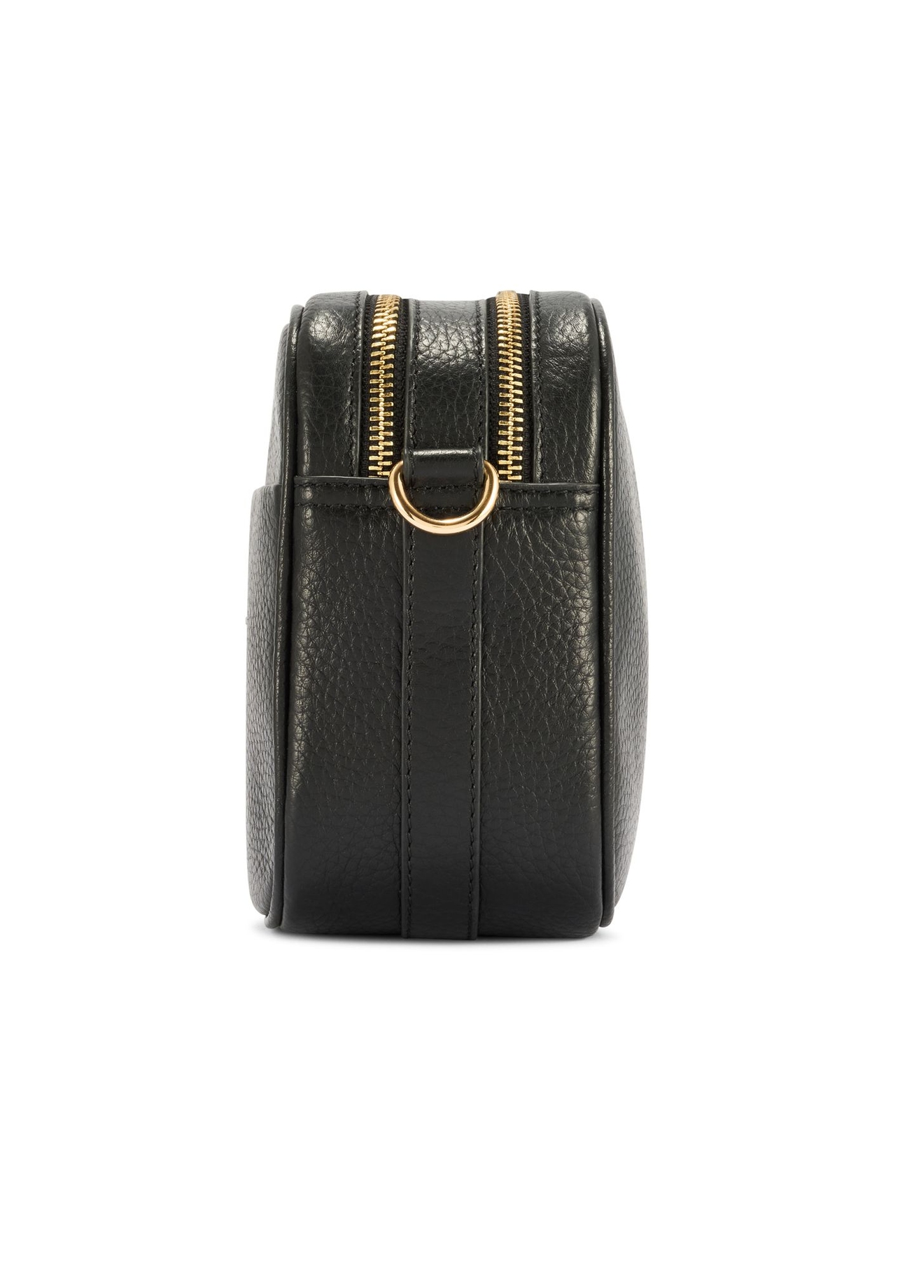 Black small women's leather handbag TORES-1284-9I(W26) - side view of the product, on a white background.