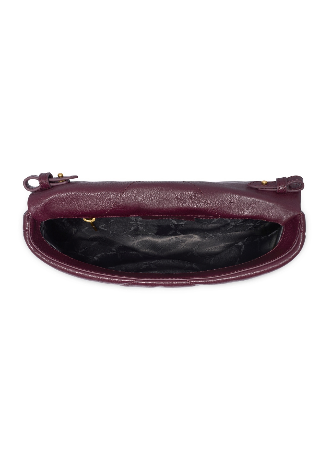 Small burgundy leather handbag TORES-1362-4D(Z26), product view inside on white background.