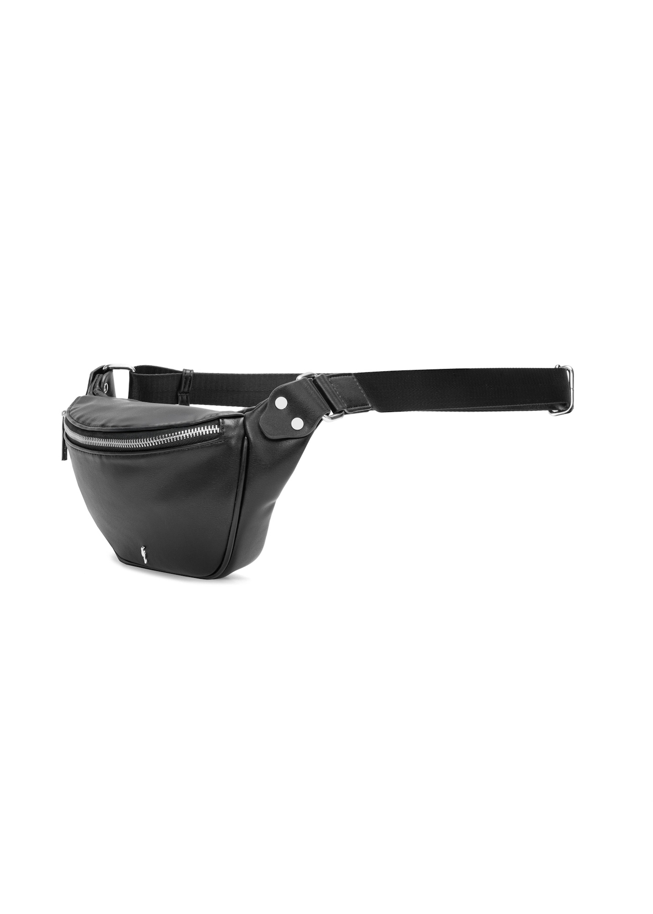 Women's black waist bag TOREC-1131-99(W26), diagonal product view on a white background.