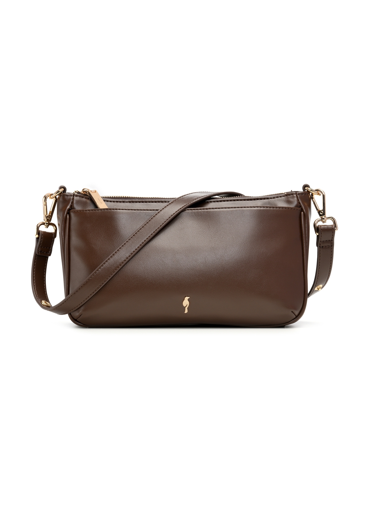 Brown women's shoulder bag TOREC-1245-1H(Z26), product view from the front on a white background.-02
