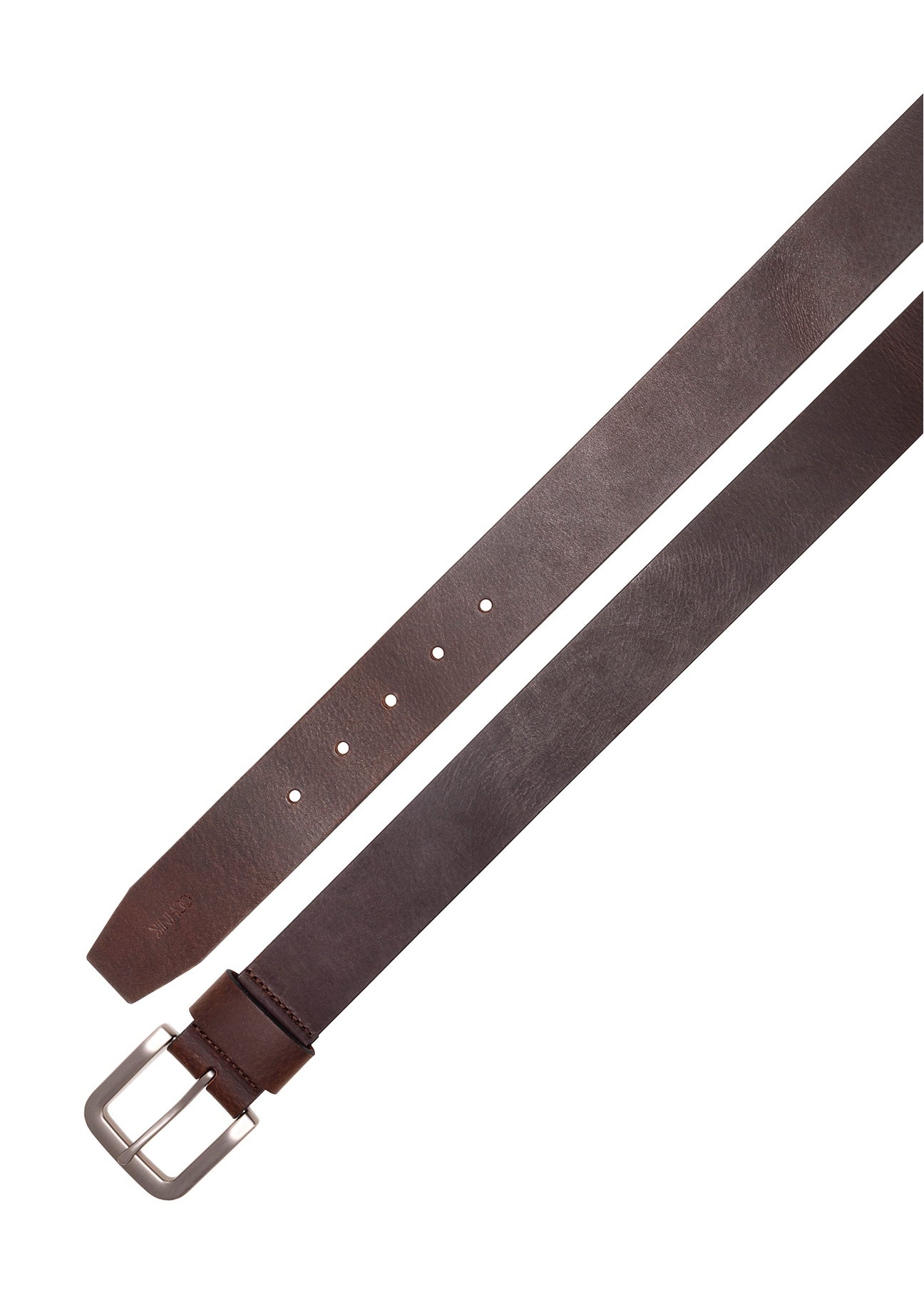 Brown leather women's belt PASDS-0312A-89(Z25), top view of the product on a white background.