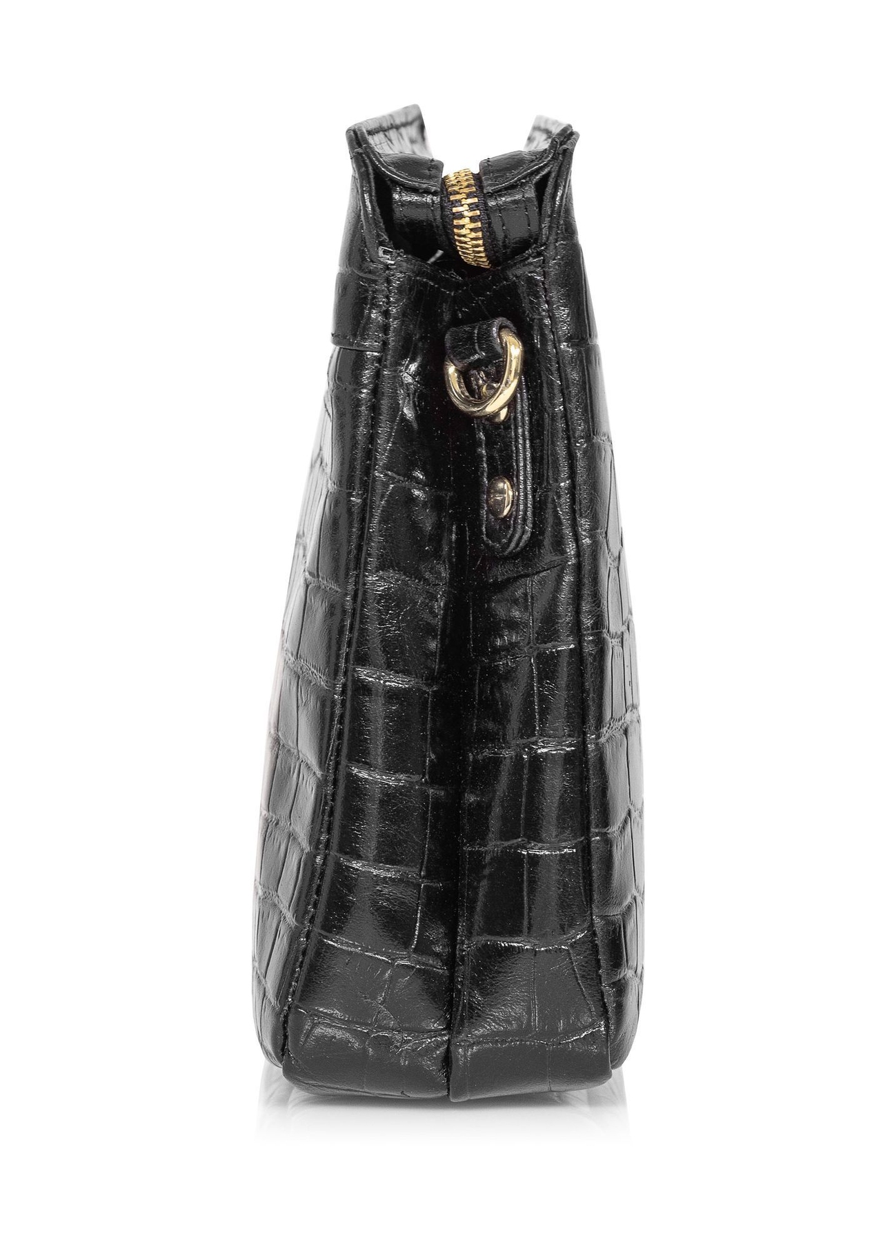 Black leather women's croco handbag TORES-0973-97(W24)-03
