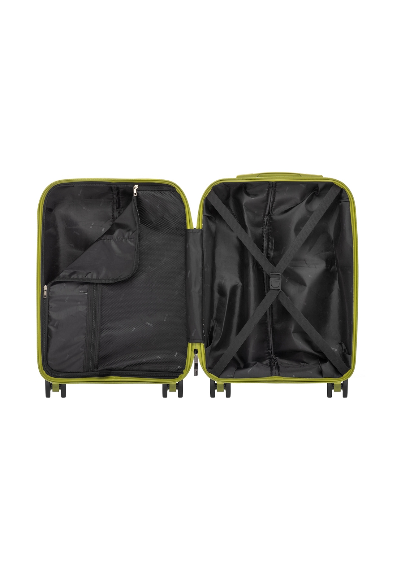 Small suitcase on wheels WALPP-0028-8G-19(W26), product view inside on white background.