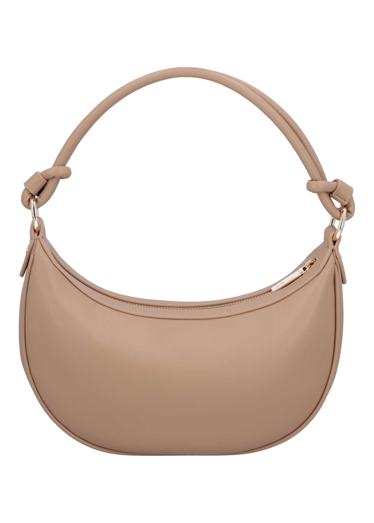 Beige small women's hobo bag TOREC-1097-1B(Z26), product view from the back on a light background.