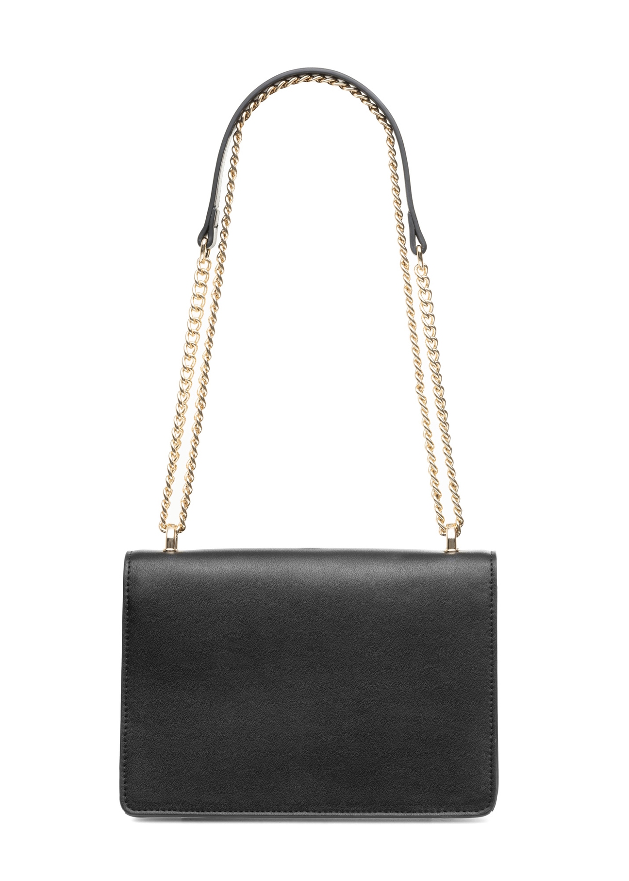 Black women's handbag on a chain TOREC-1100-99(Z25), product view from the back on a white background.