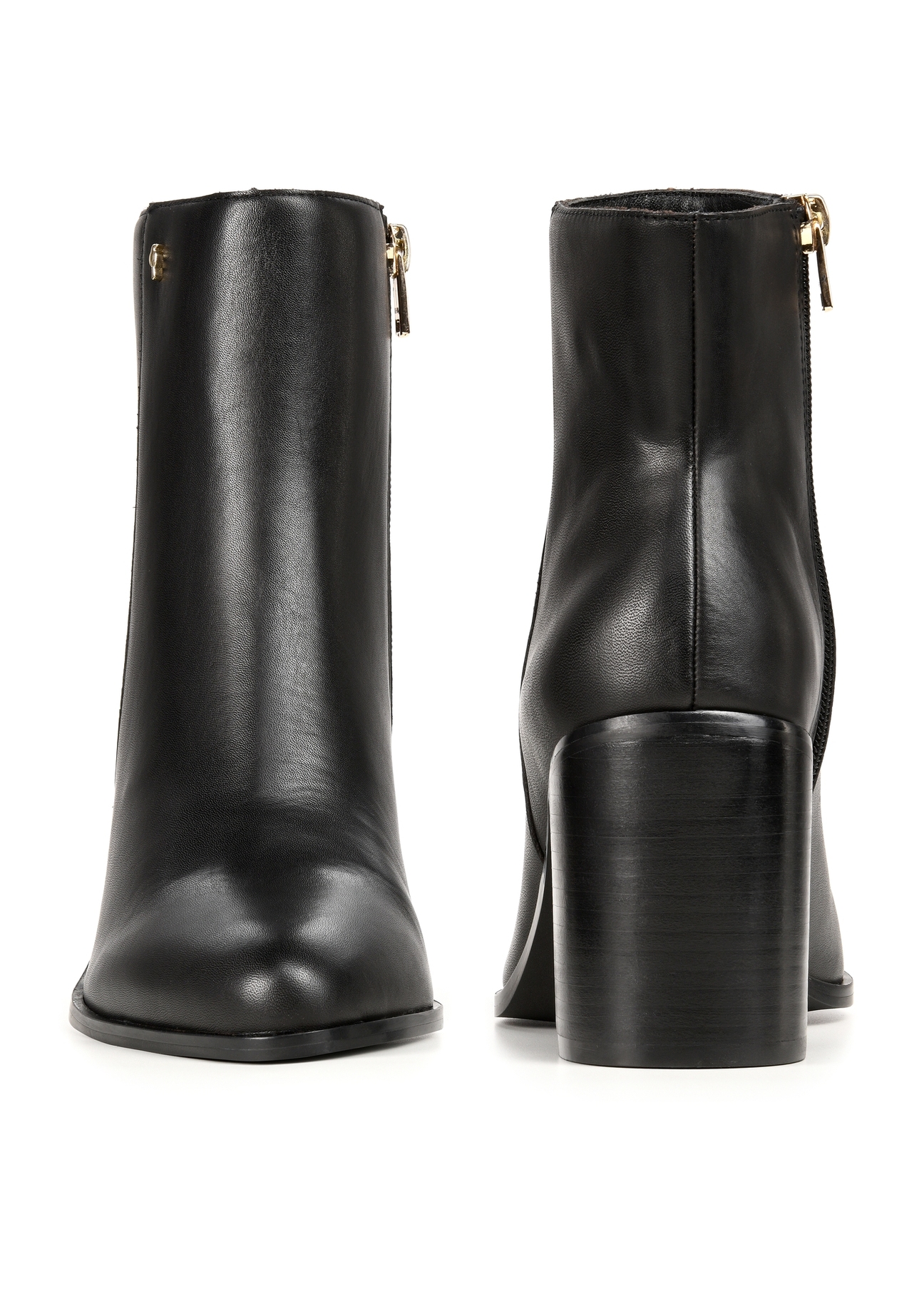 Black leather women's ankle boots BUTYD-1213-99(Z25)