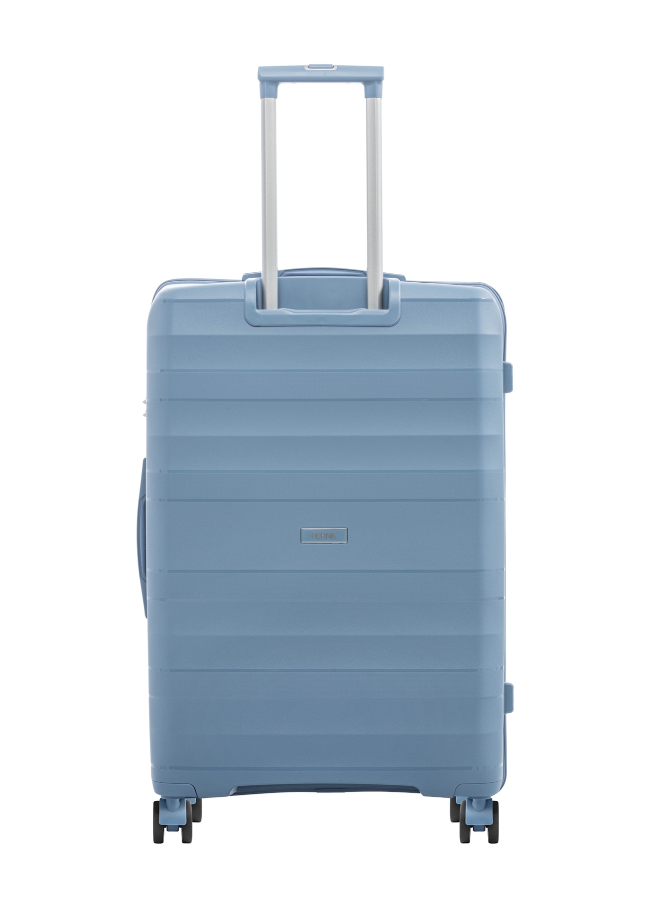 Large suitcase on wheels WALPP-0024-7A-28(W26), product view from the back on a white background.
