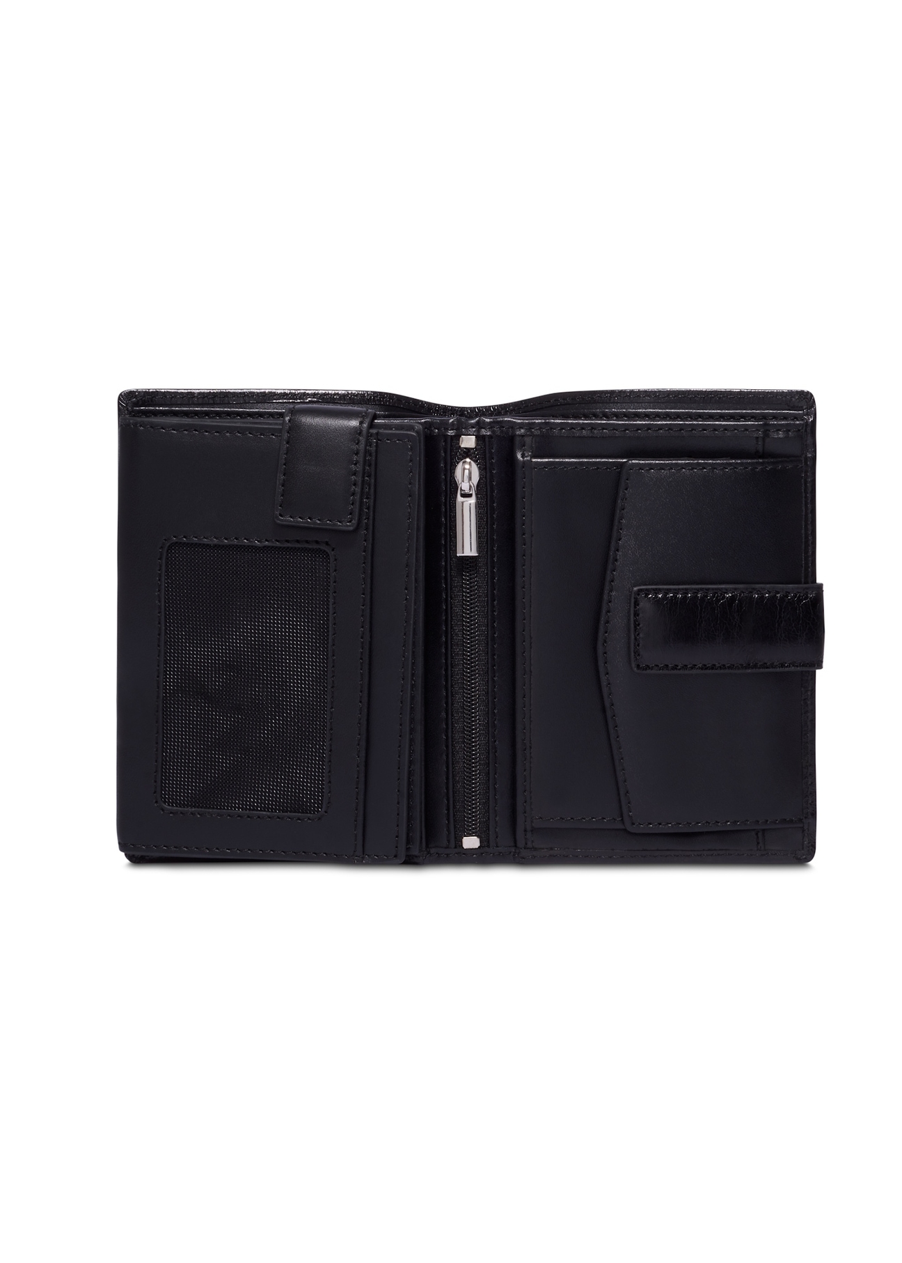 Black men's wallet made of genuine leather PORMS-0739-99(Z26), product view inside on white background.
