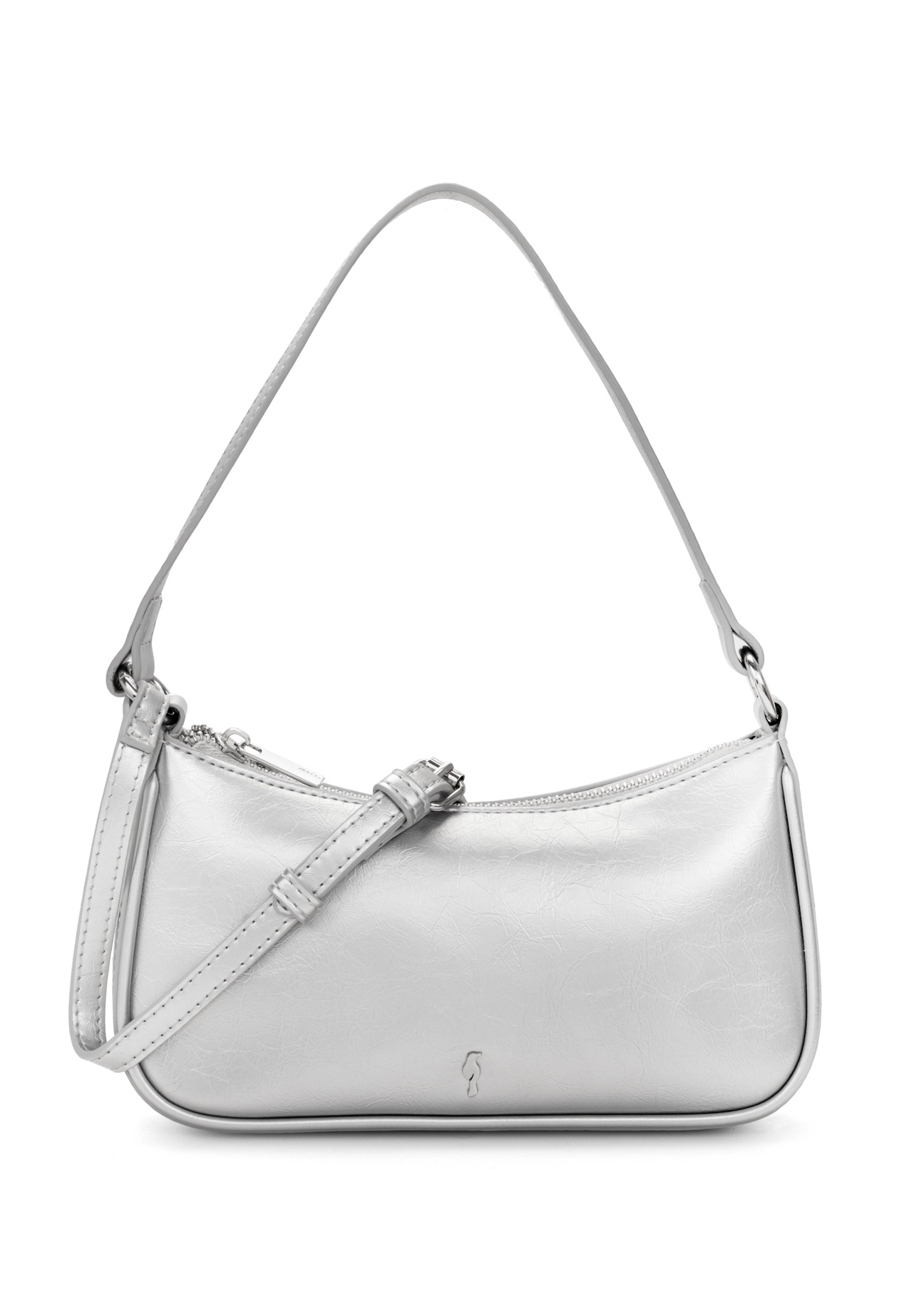 Small silver women's handbag TOREC-1071-91(Z25), front product view on white background.