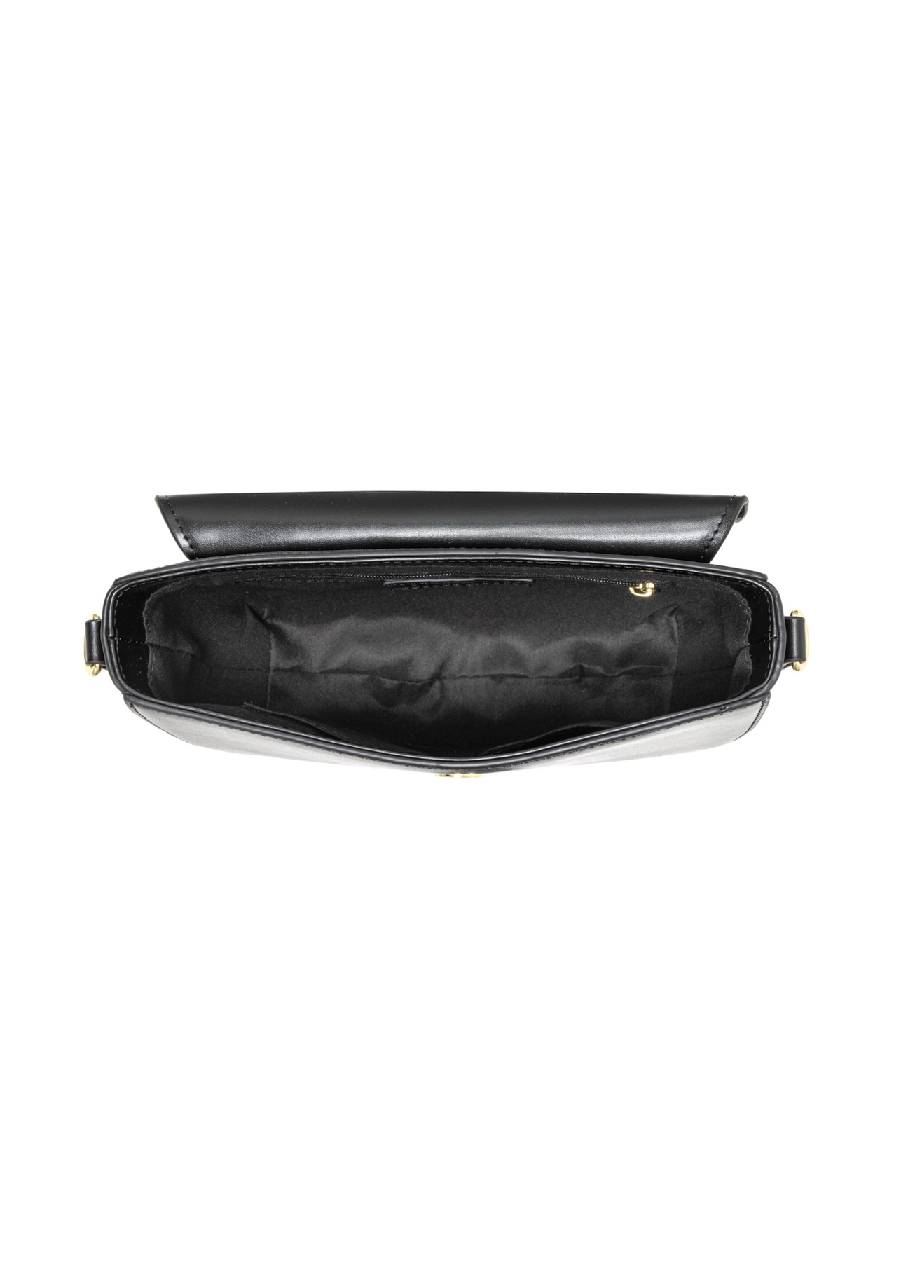 Black classic women's handbag TOREC-0879B-99(Z25), view of the inside of the product on a white background.