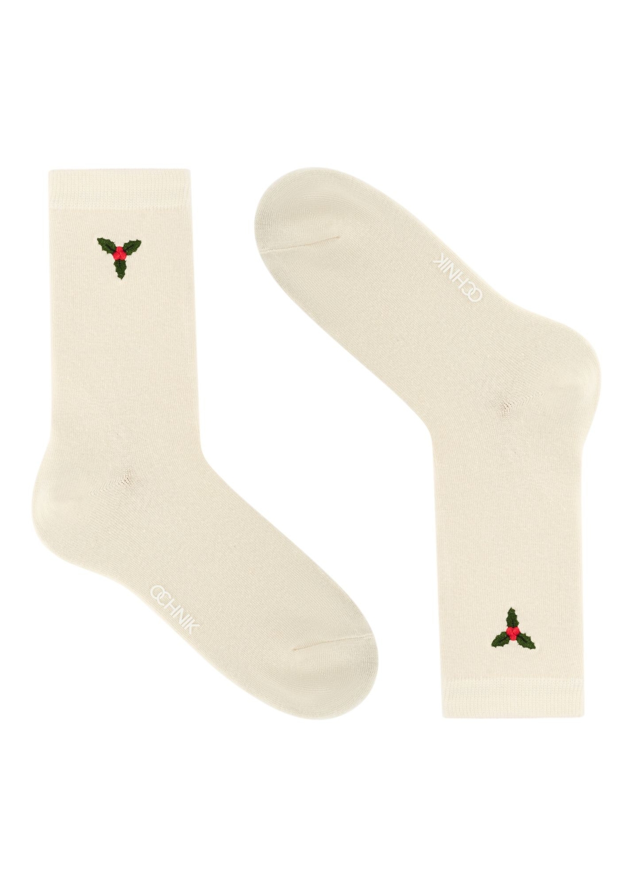Set of women's Christmas socks ZESDT-0035-15(Z25), view of the third pair from the set on a white background.