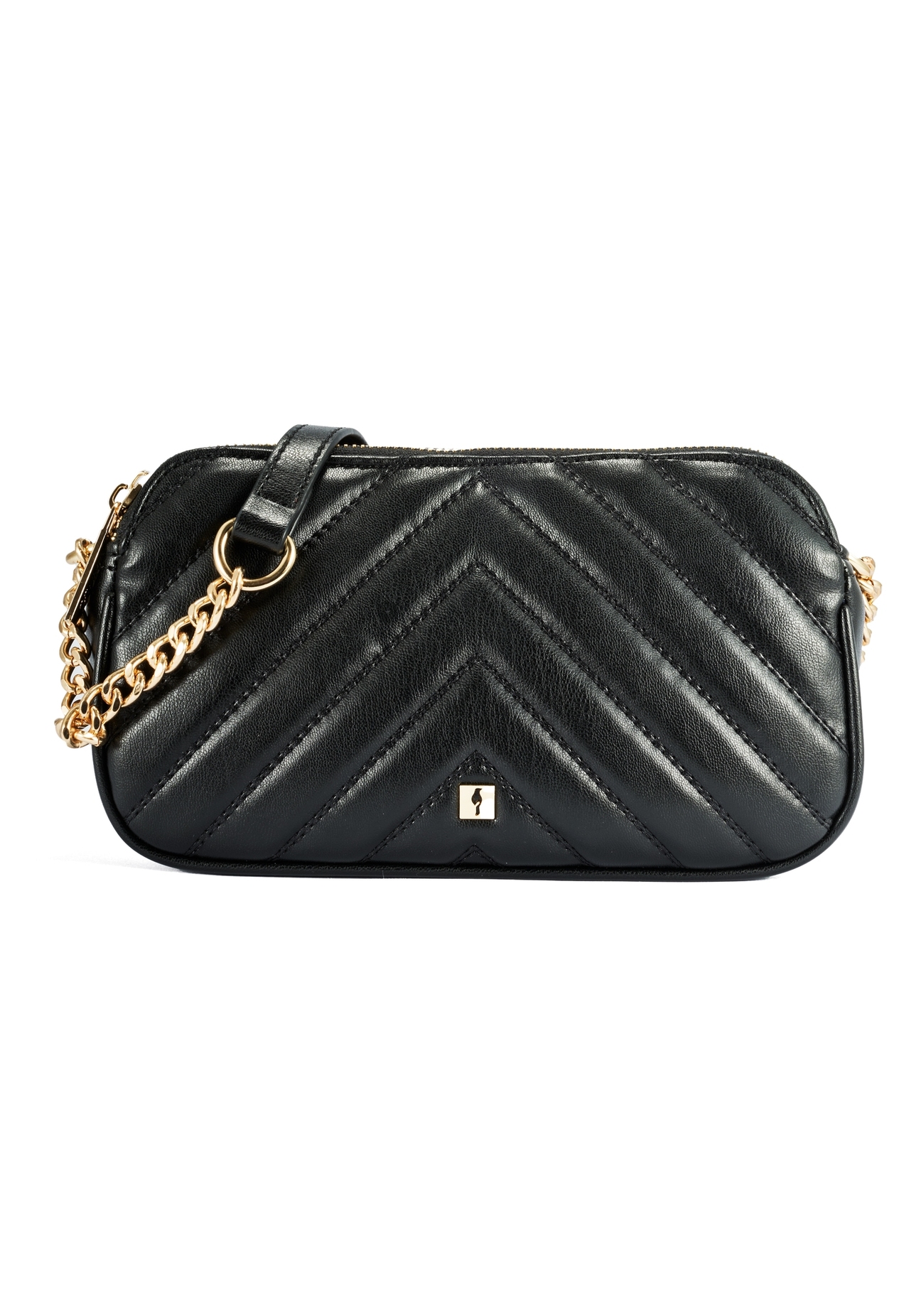 Small black women's handbag TOREC-1051-99(Z25), product visible from the front on a white background.
