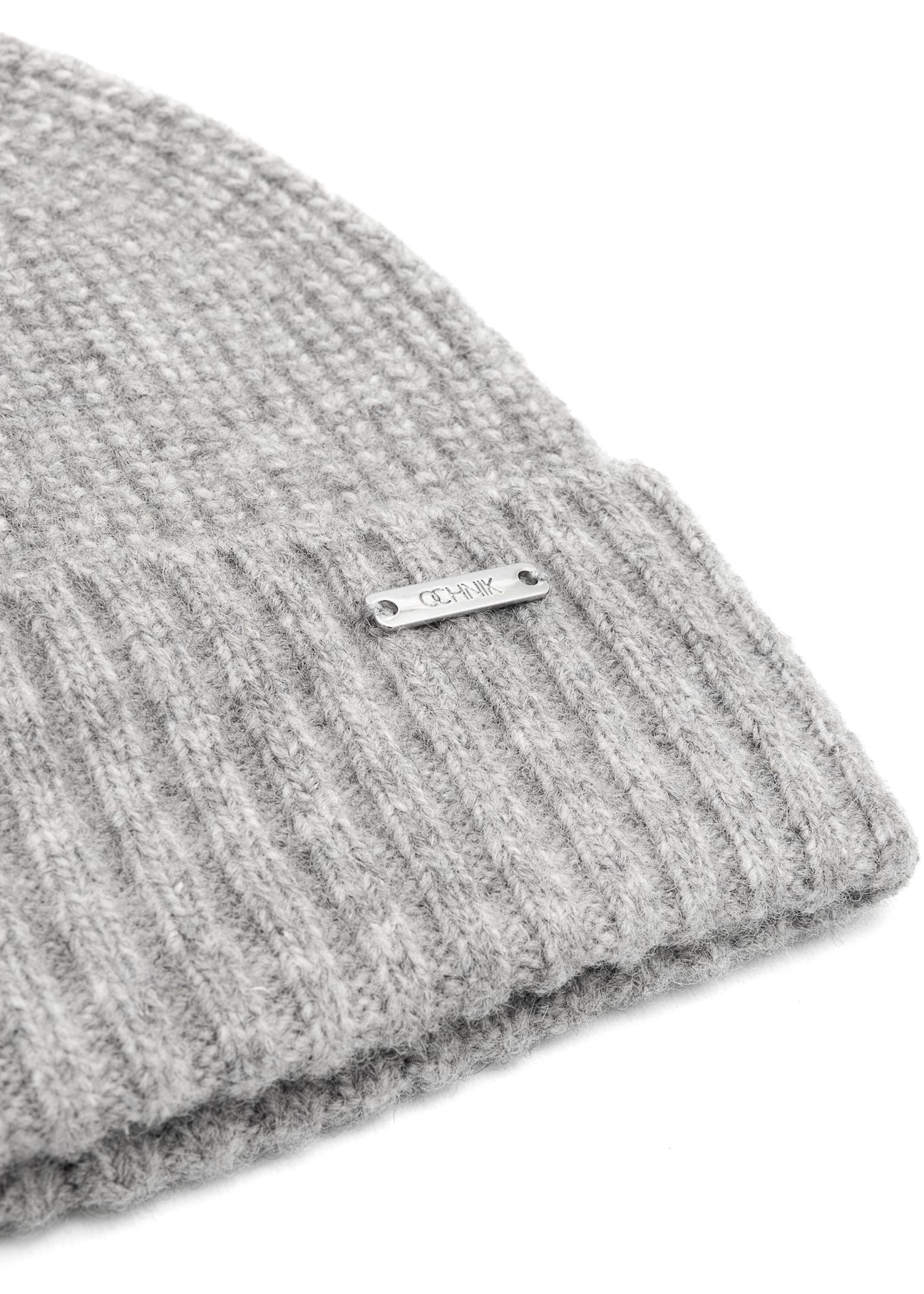 Gray women's wool hat CZADT-0210-9B(Z26) - close-up of the product detail on a white background.