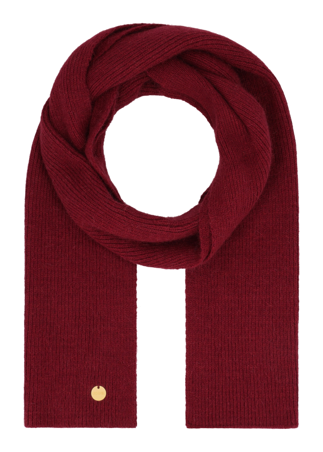 Burgundy women's viscose scarf SZADT-0222-4D(Z26), front product view on white background.
