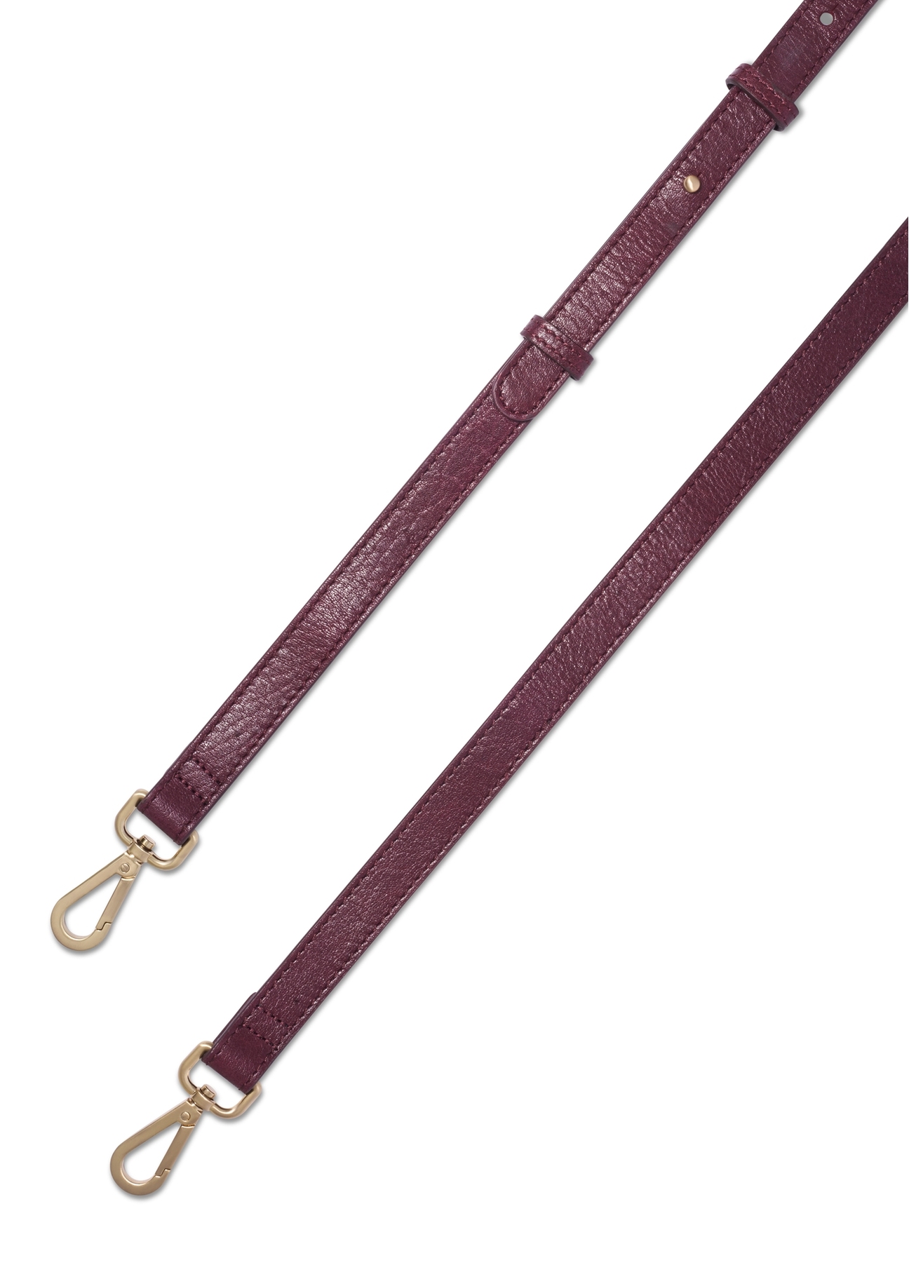 Classic women's leather handbag in burgundy color TORES-1371-4D(Z26), view of the product strap on a white background.