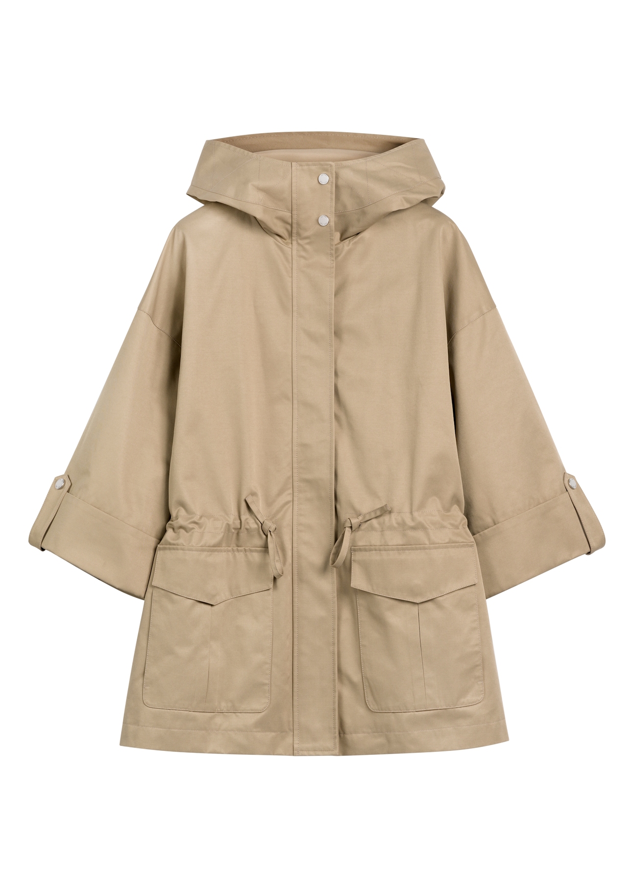 Beige women's transition jacket KURDT-0661-1B(W26), front product view on white background.